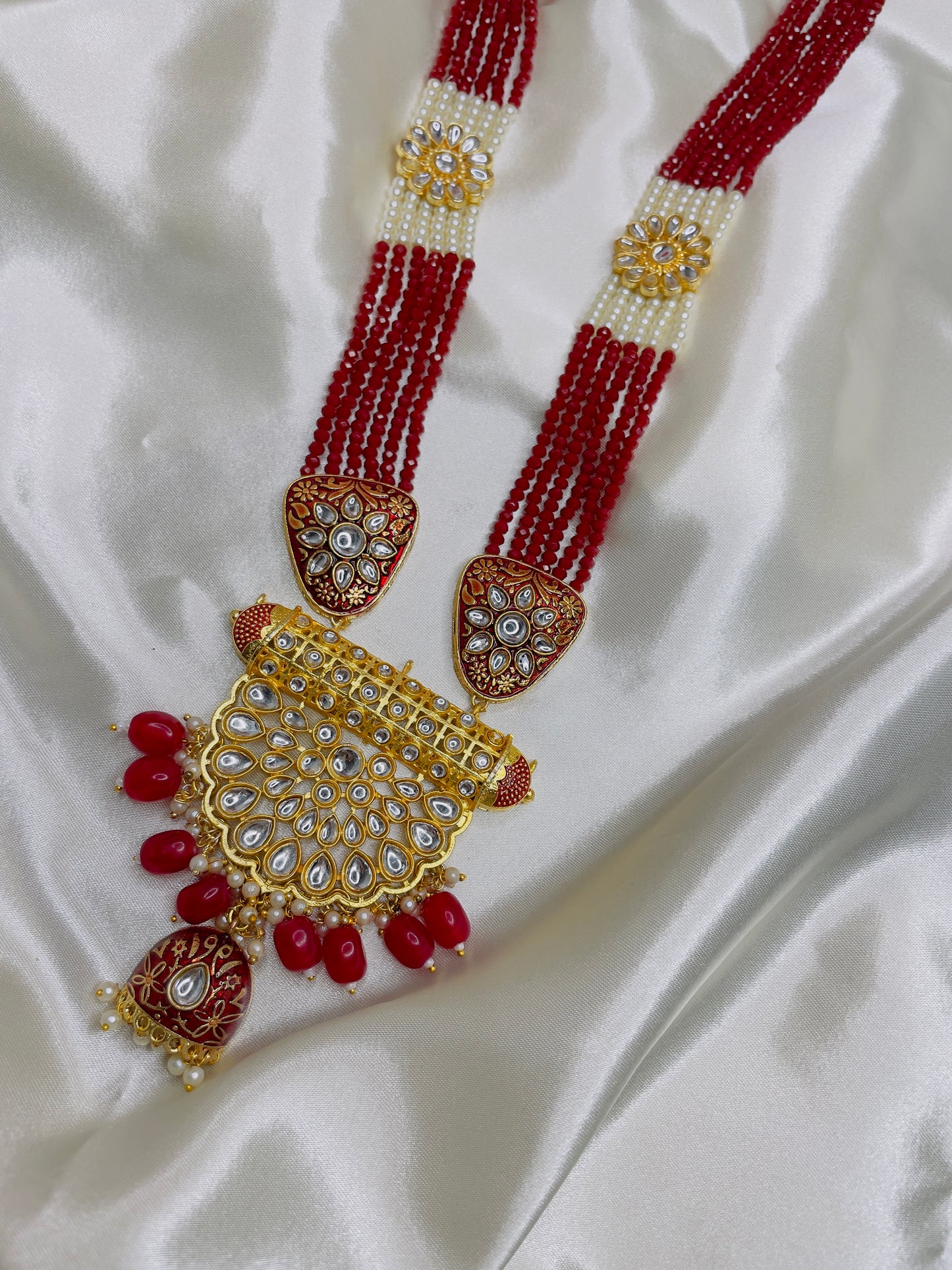 Stylish Kundan Long Necklace Set