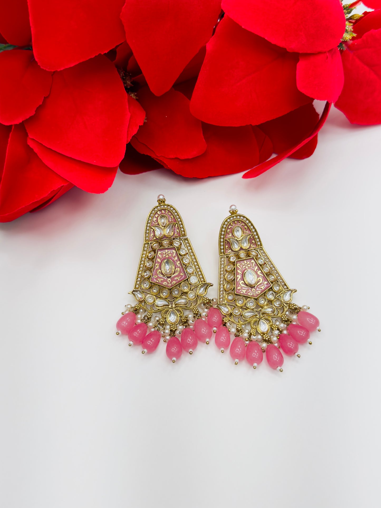 Kundan and Meenakari Earrings