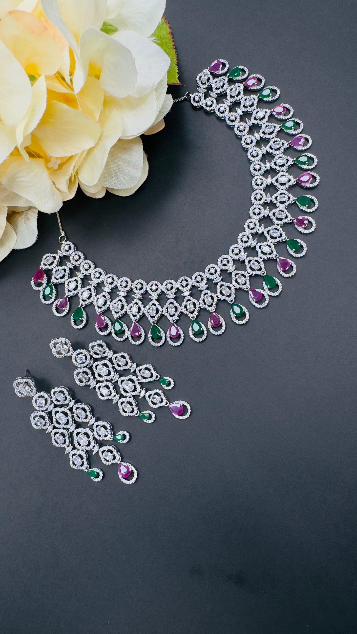 AD Necklace Set – Timeless Diamond Grace