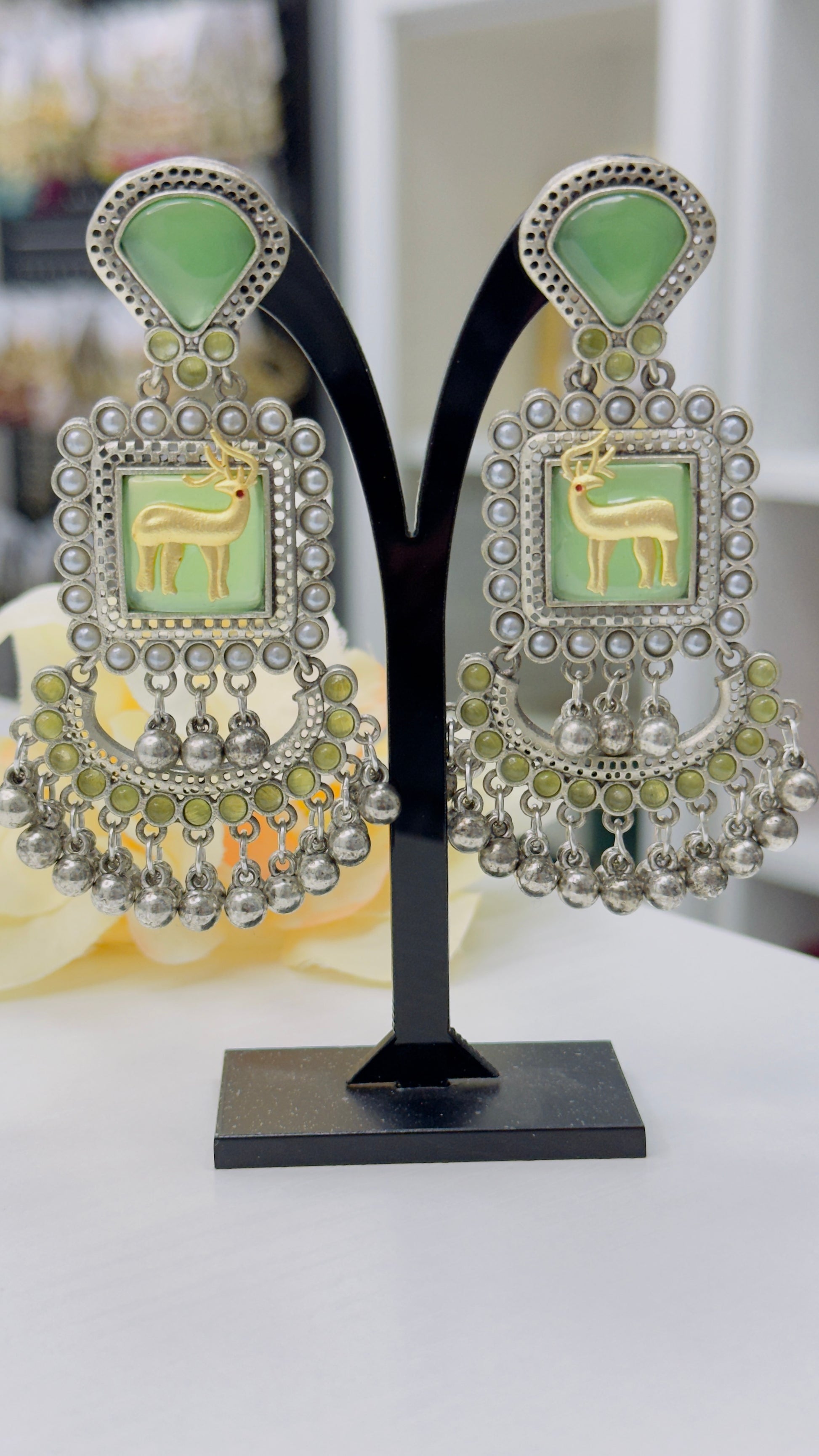 Oxidized Ghungroo Earrings