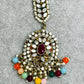 Reflective Splendor: Mirror Jhumki & Tikka Set by Creative Jewels