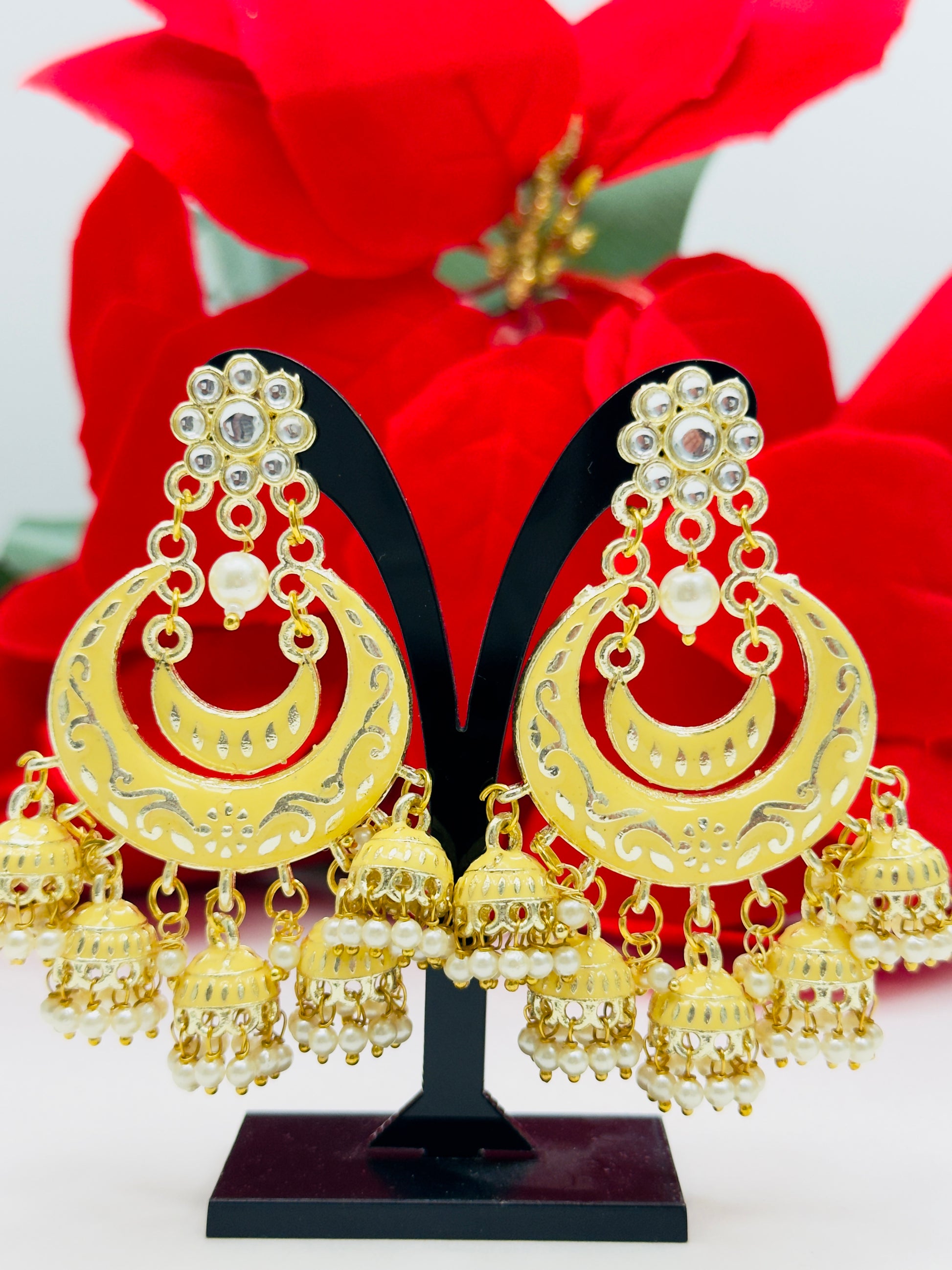 Stunning Meenakari Chandbaalis | Jhumki Earring Set | Creative Jewels