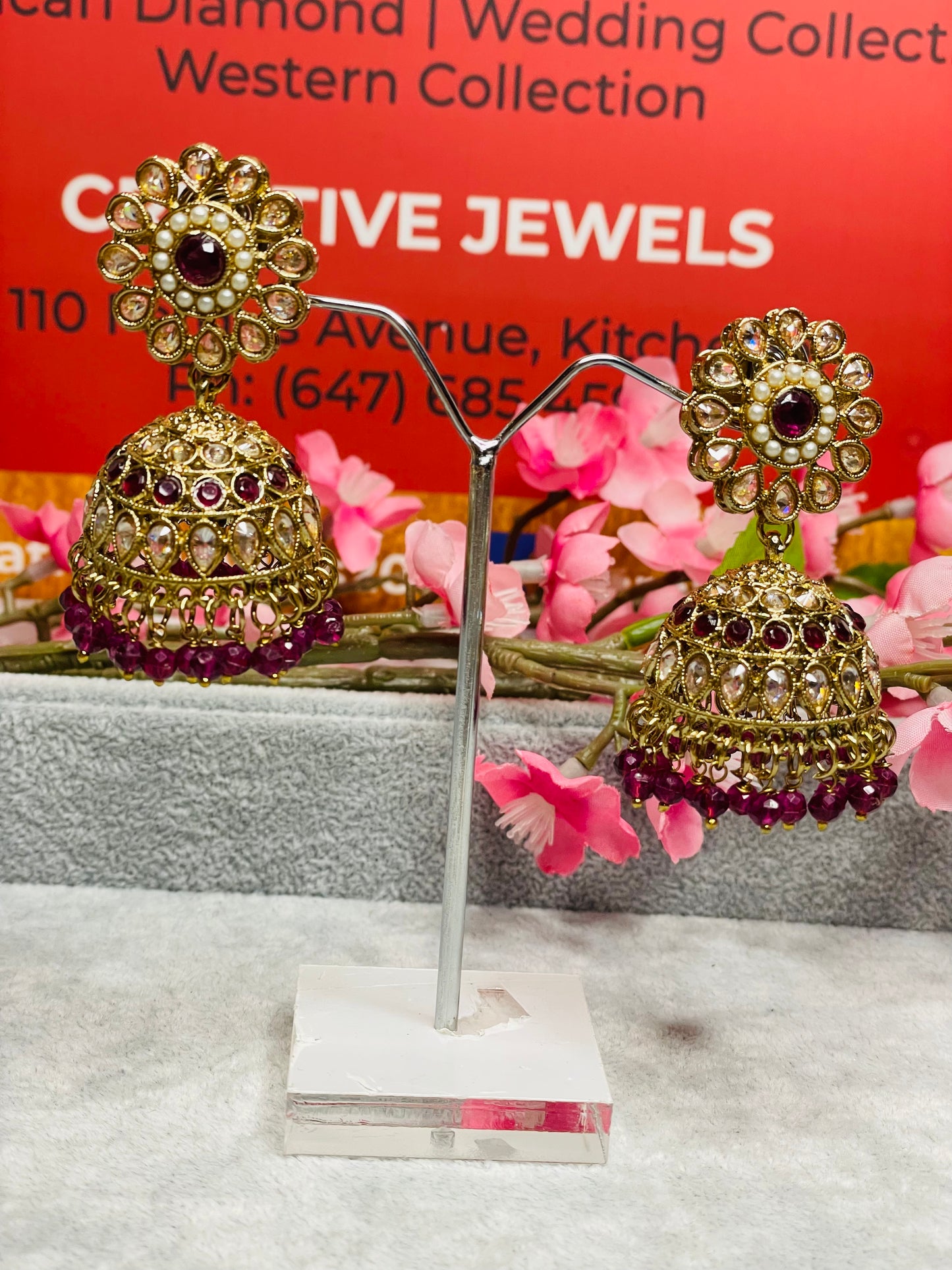 Jhumki tikka set, Indian Jewellery in Canada, Indian Jewelry near me, Indian Jewellery store, Polki Set