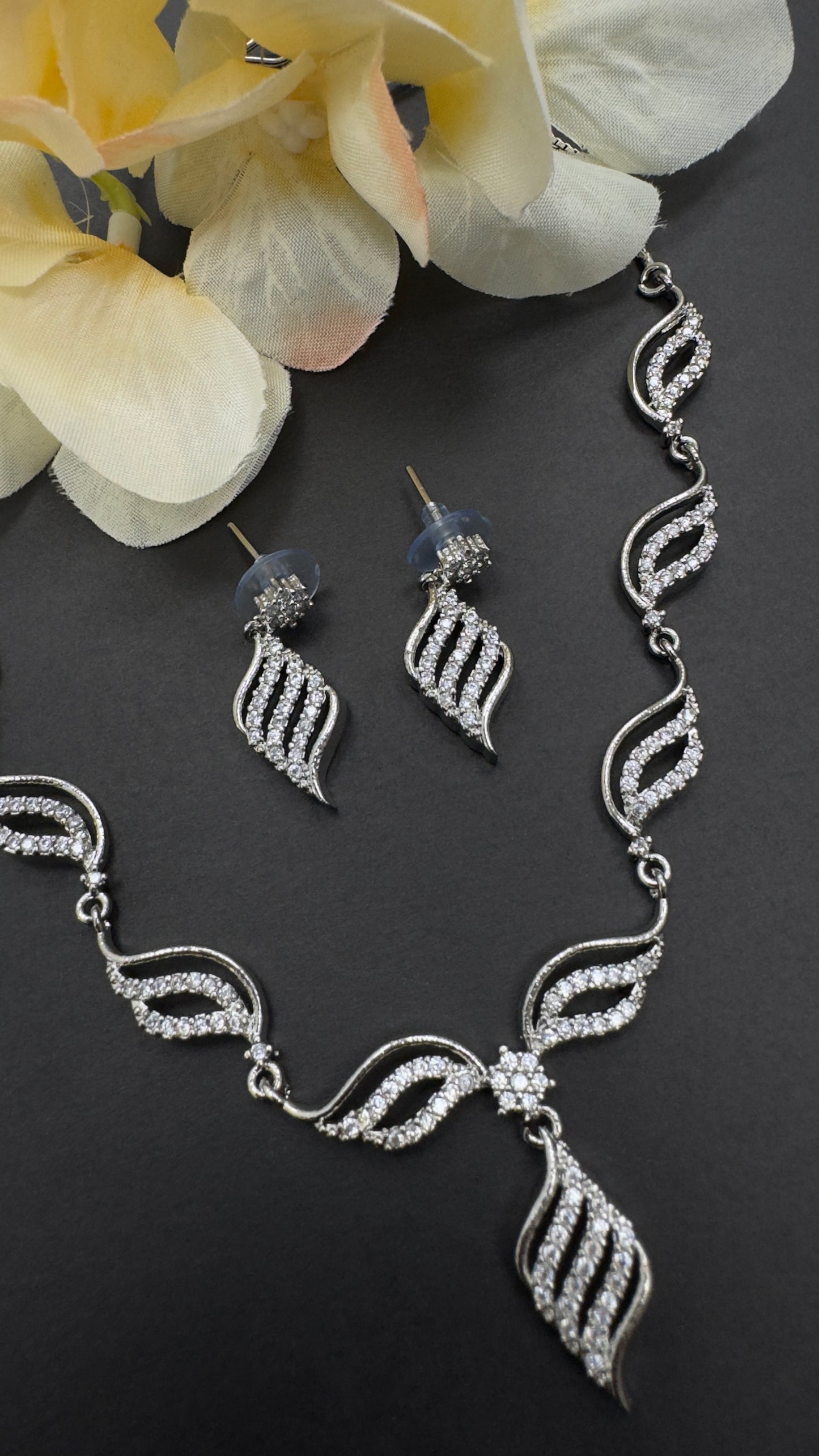 Sparkling Elegance : AD Necklace Set | Creative Jewels