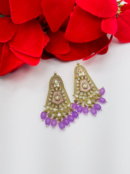 Kundan and Meenakari Earrings