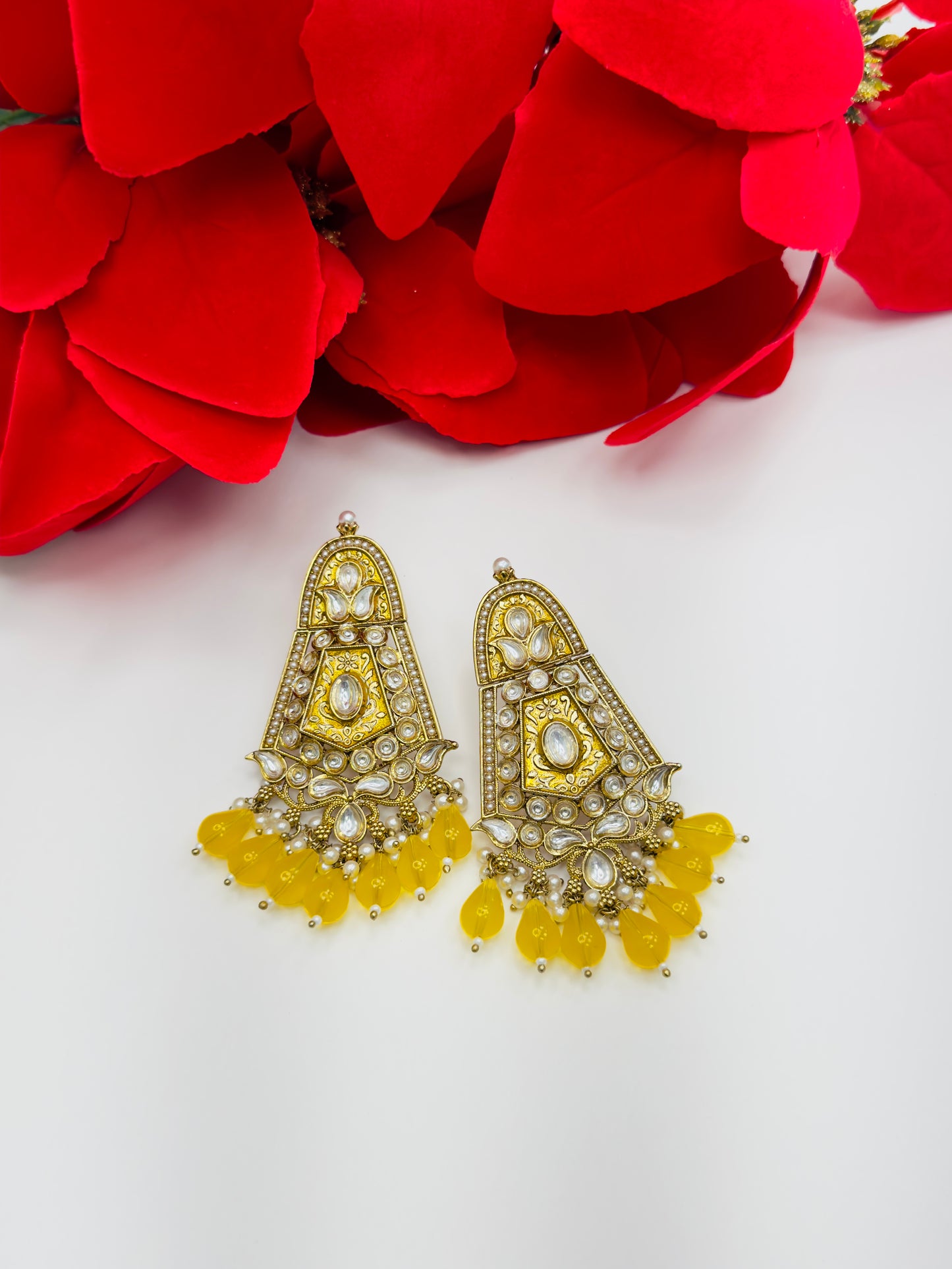 Kundan and Meenakari Earrings