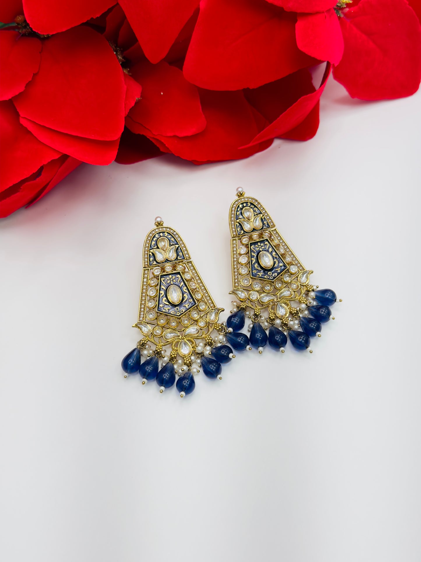 Kundan and Meenakari Earrings