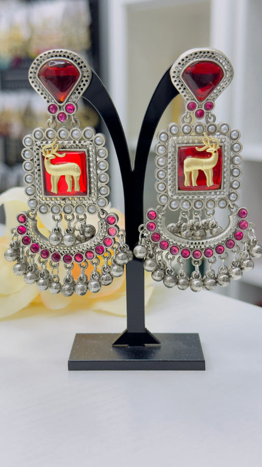 Oxidized Ghungroo Earrings