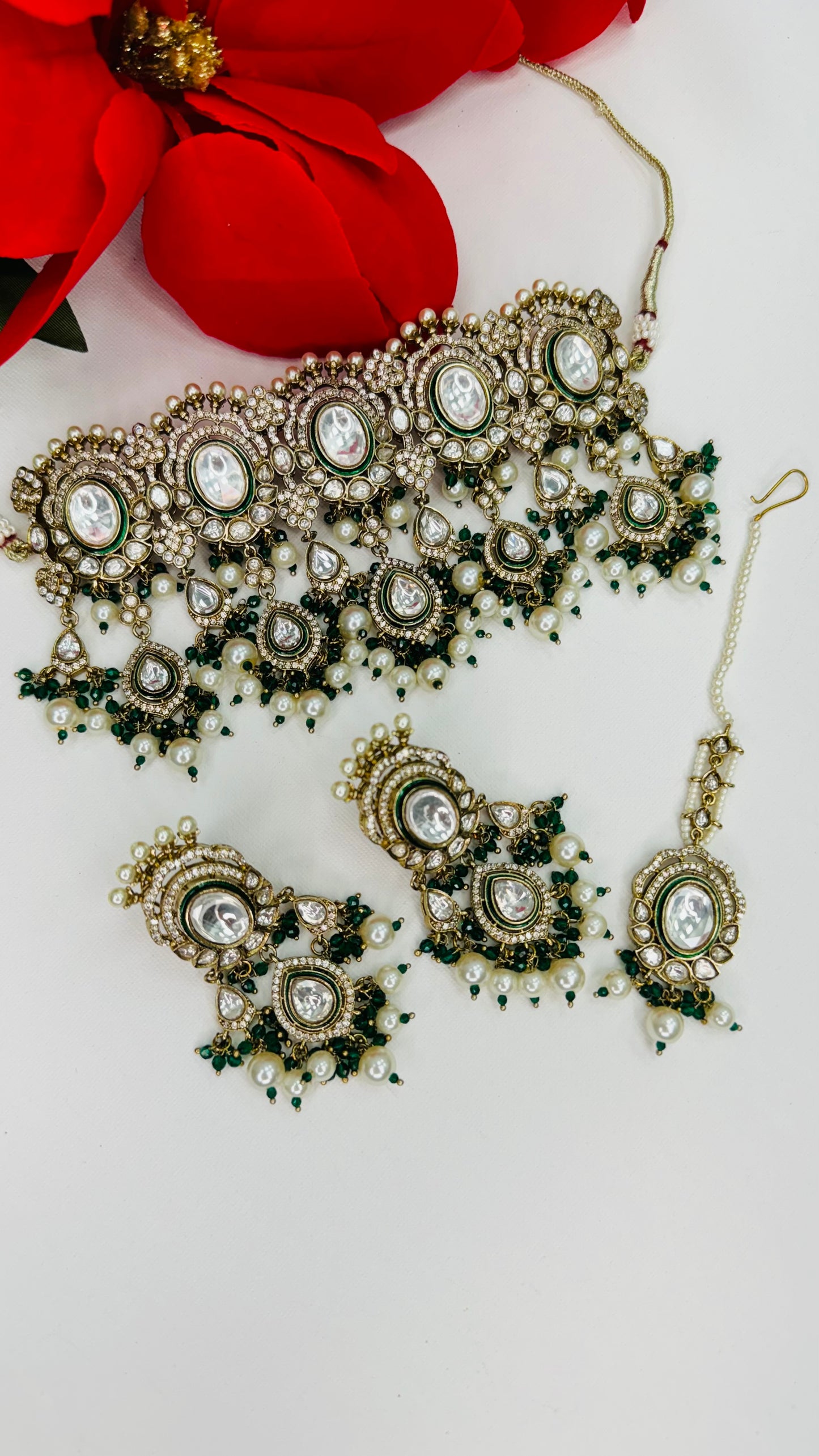 Moissanite Kundan Necklace Set