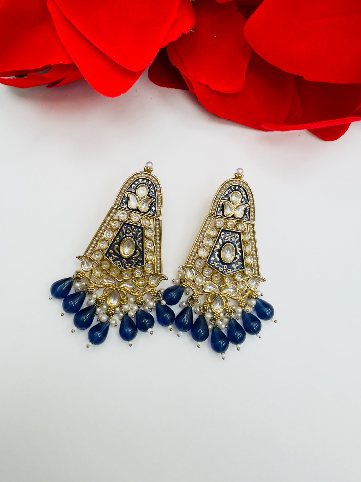 Kundan and Meenakari Earrings