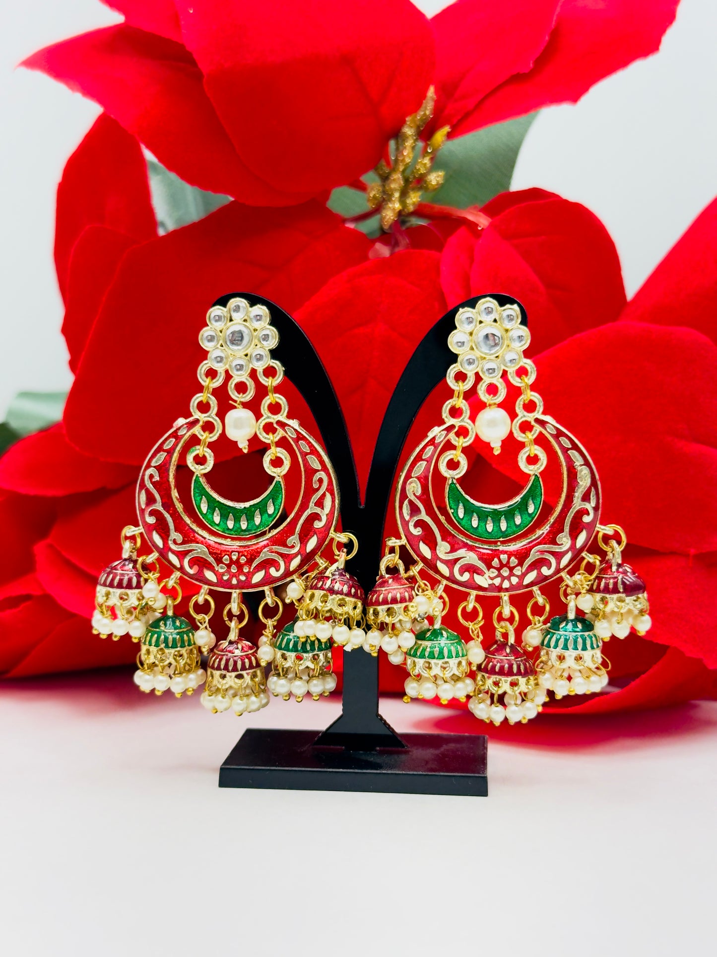 Stunning Meenakari Chandbaalis | Jhumki Earring Set | Creative Jewels