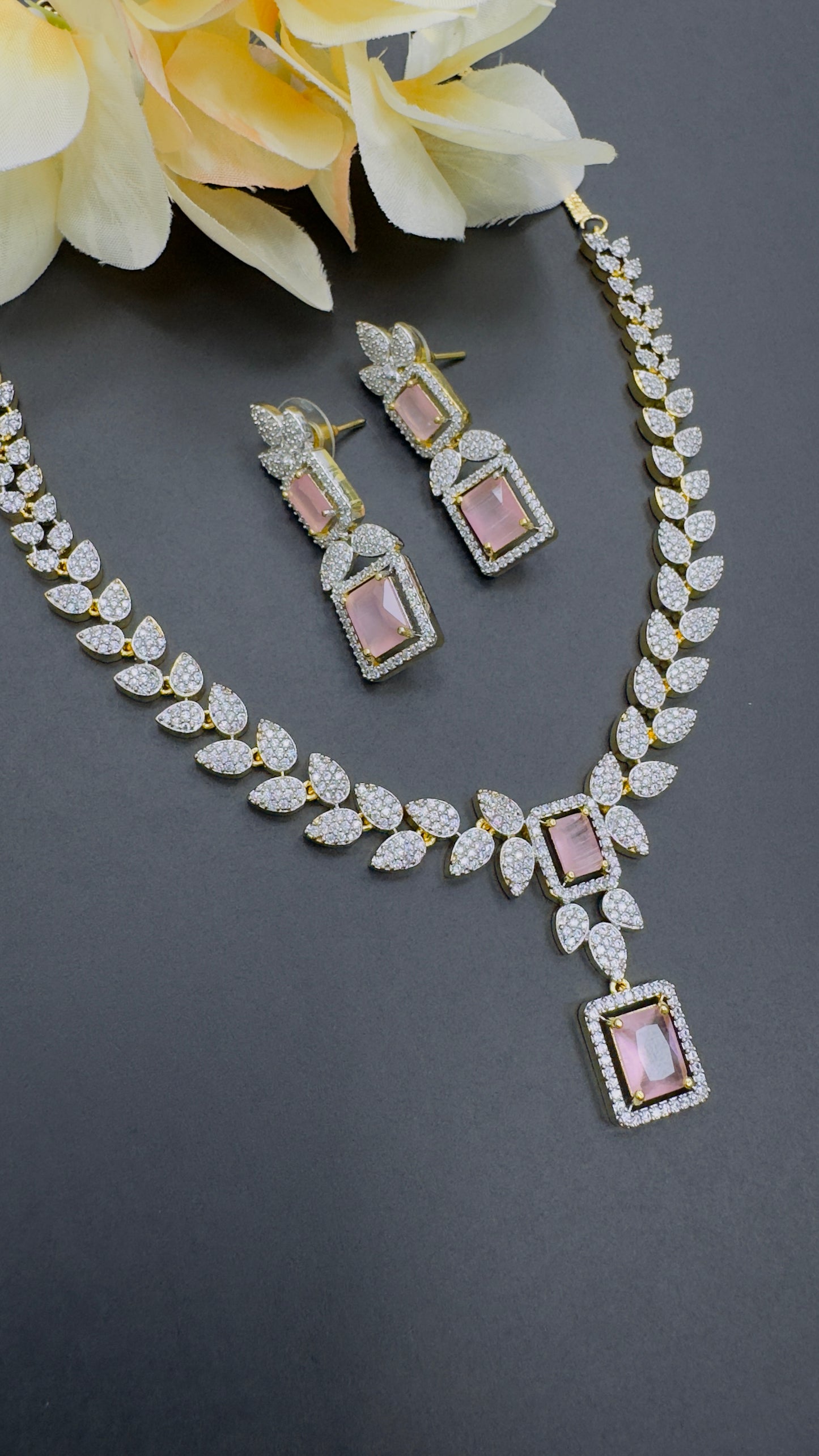 Luxe Aura: AD Necklace Set | Creative Jewels