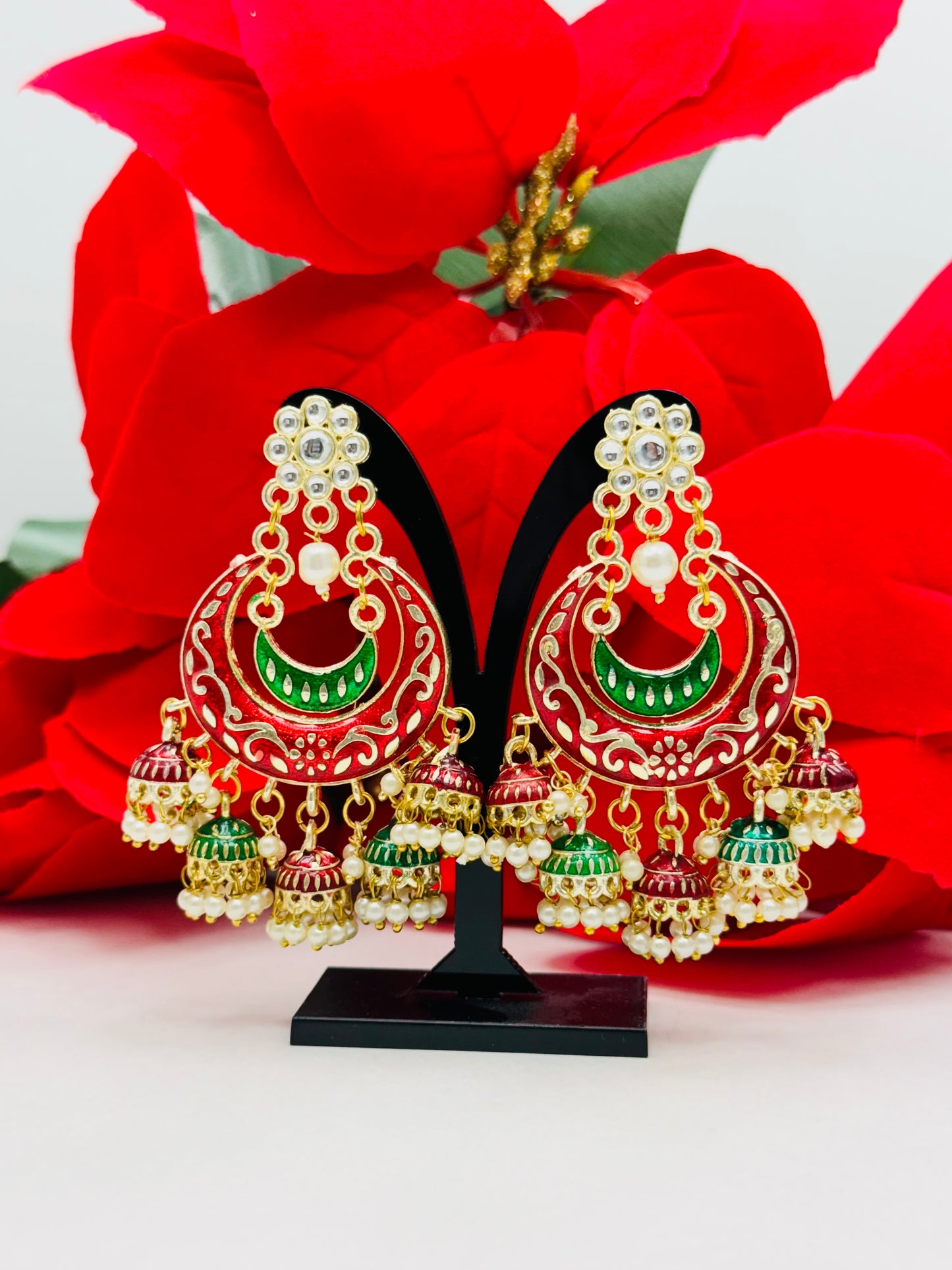 Stunning Meenakari Chandbaalis | Jhumki Earring Set | Creative Jewels