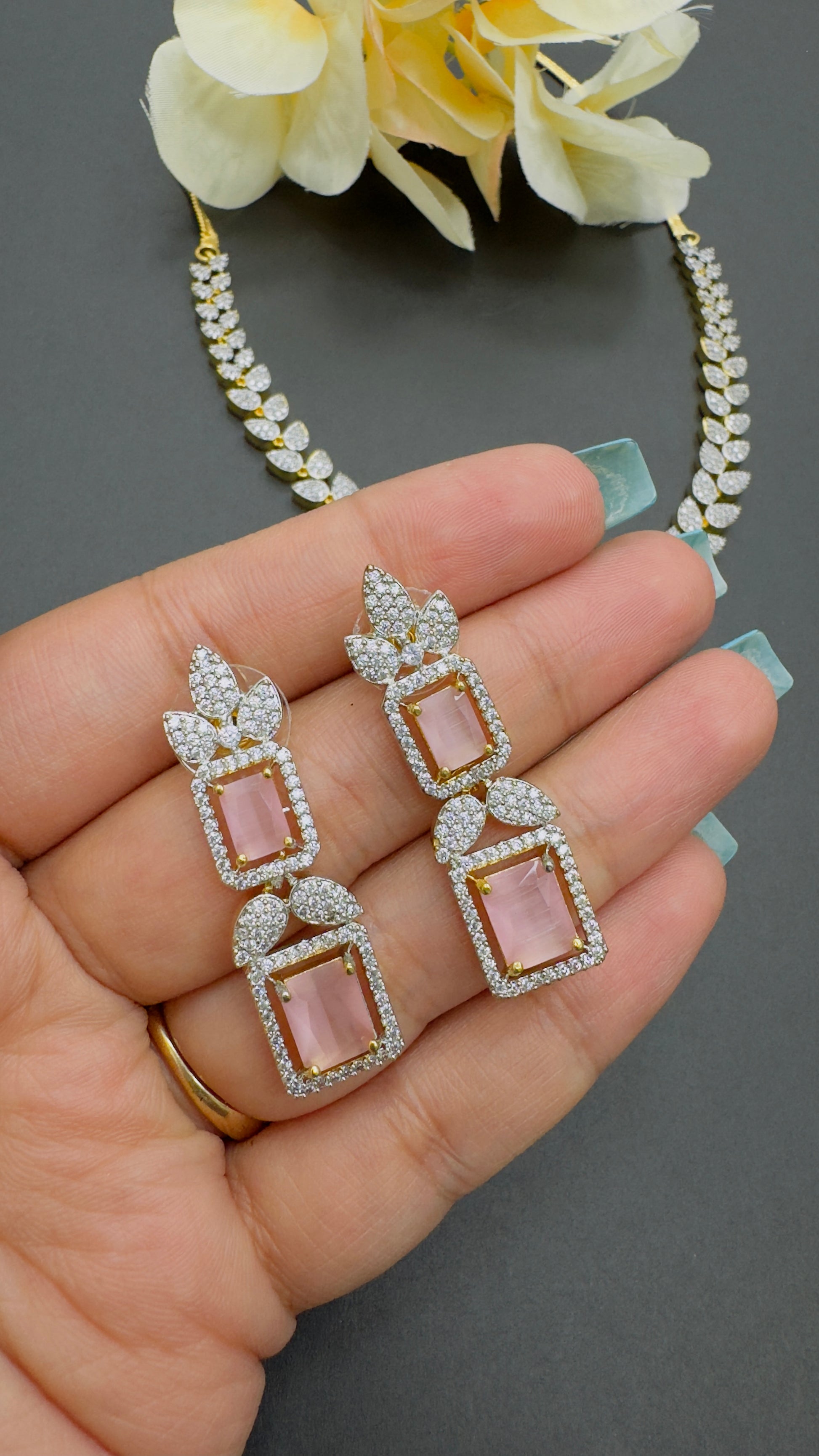 Luxe Aura: AD Necklace Set | Creative Jewels