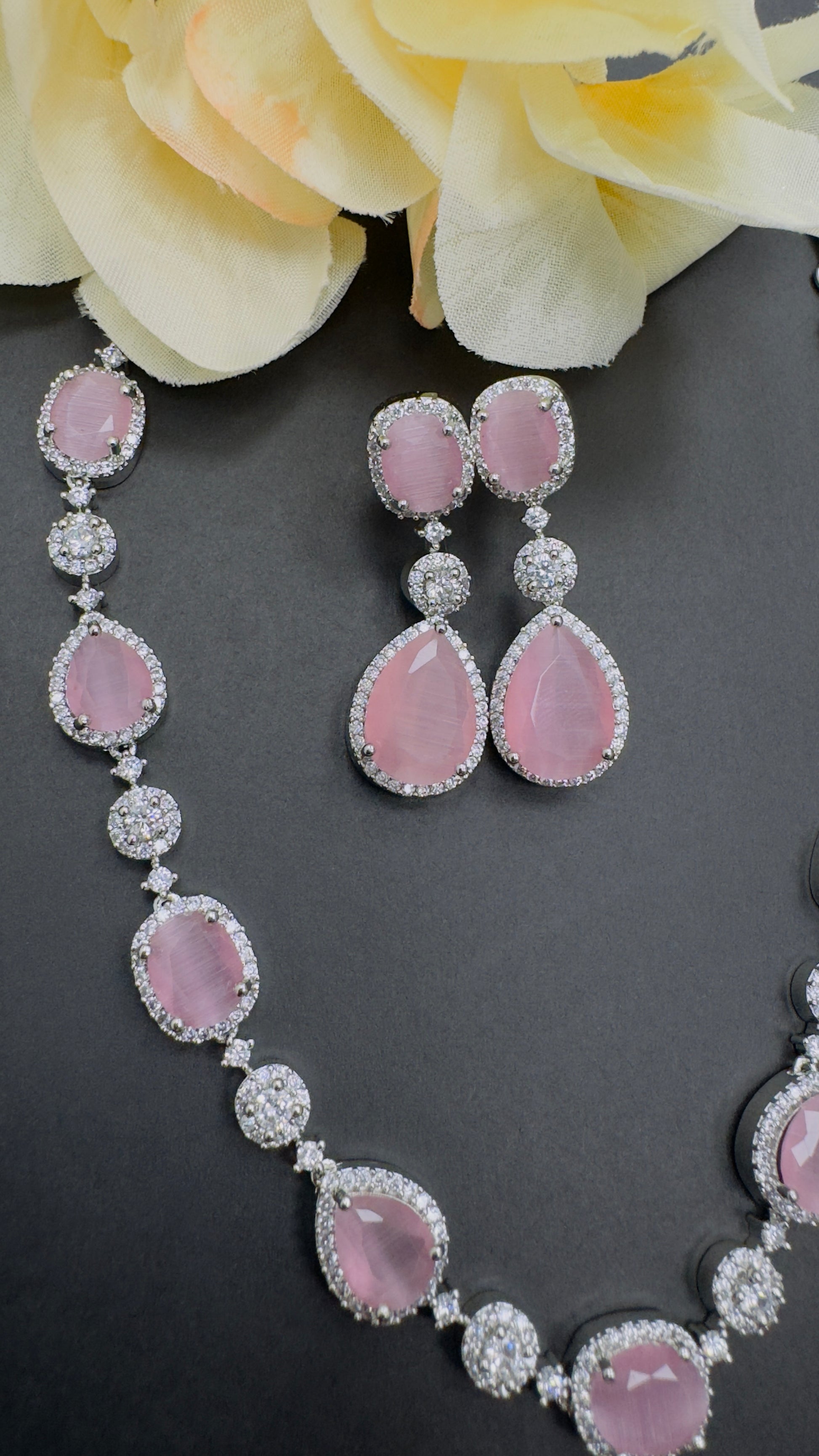 Sparkling Elegance : AD Necklace Set | Creative Jewels