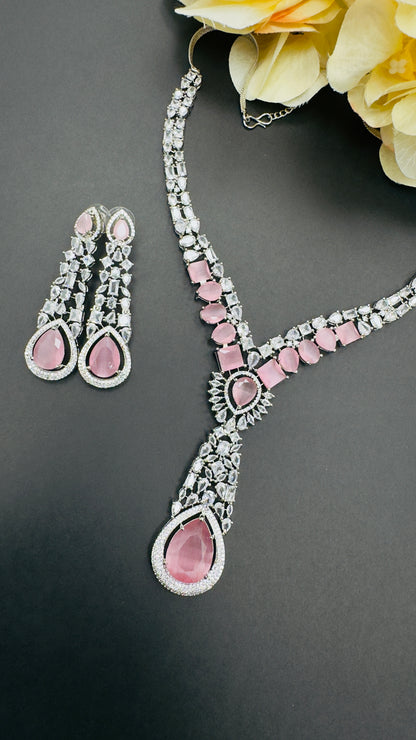 AD Necklace Set – Elegant Diamond Ensemble