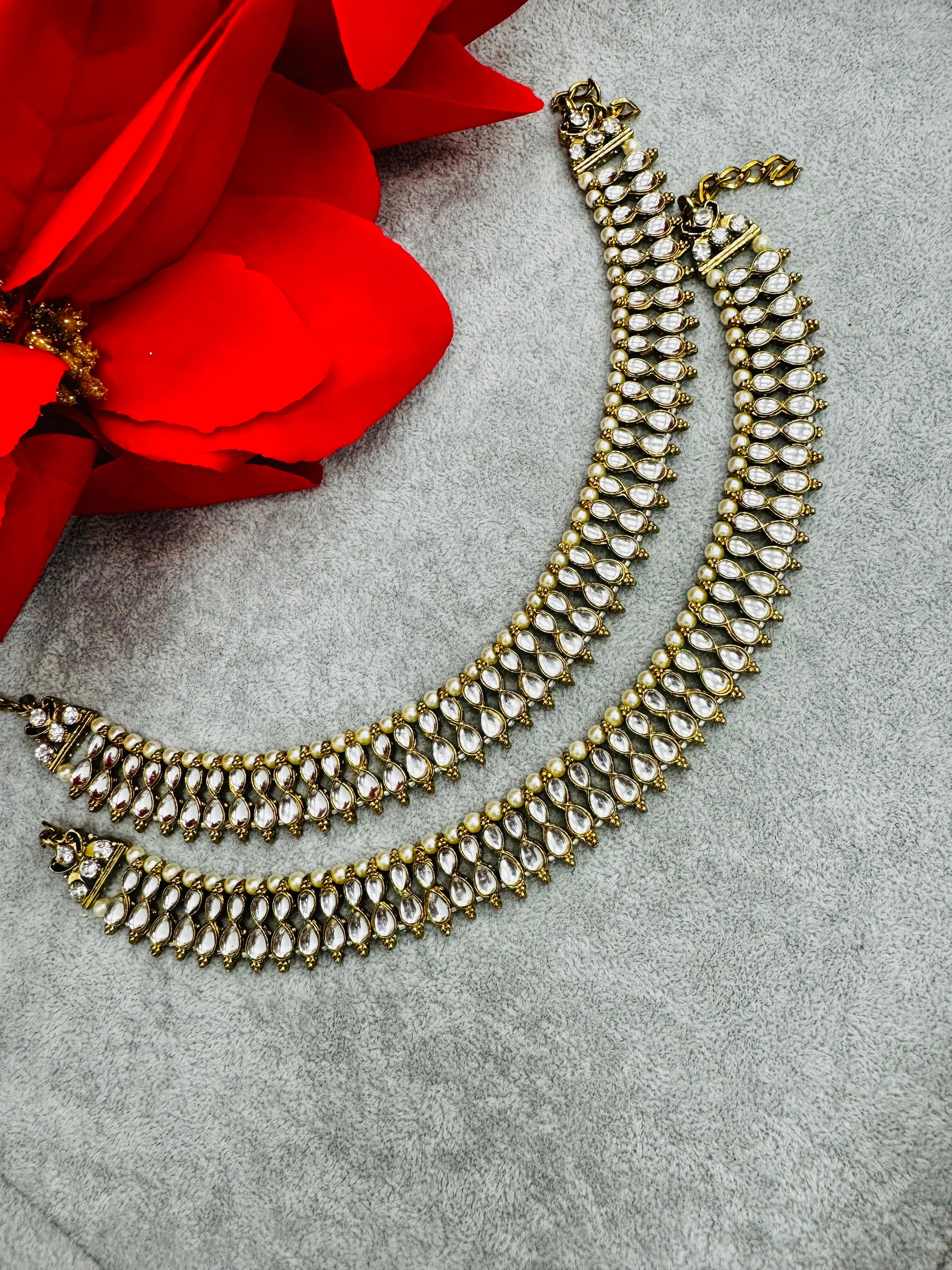 Kundan Anklets Online - Creative Jewels