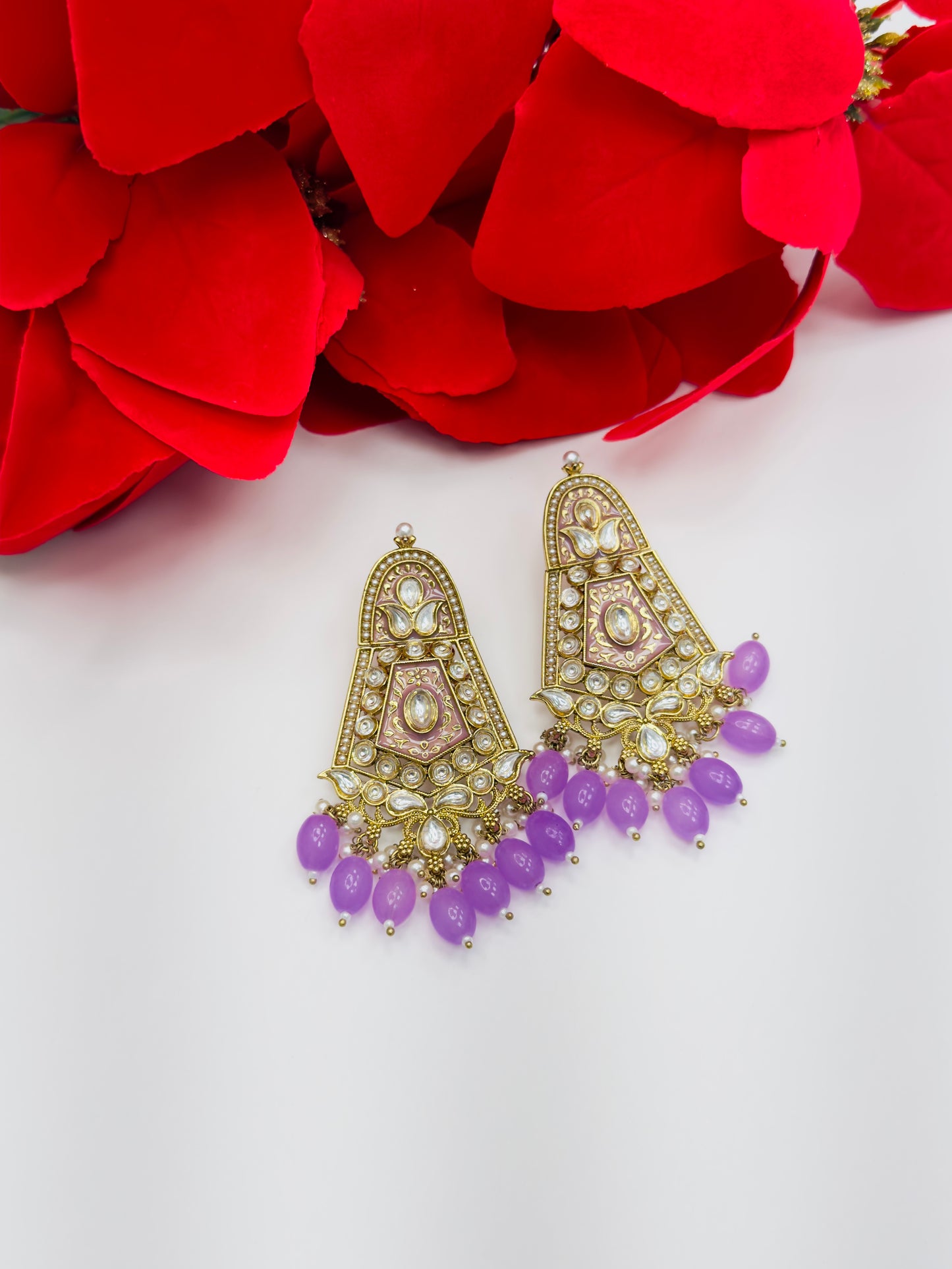 Kundan and Meenakari Earrings