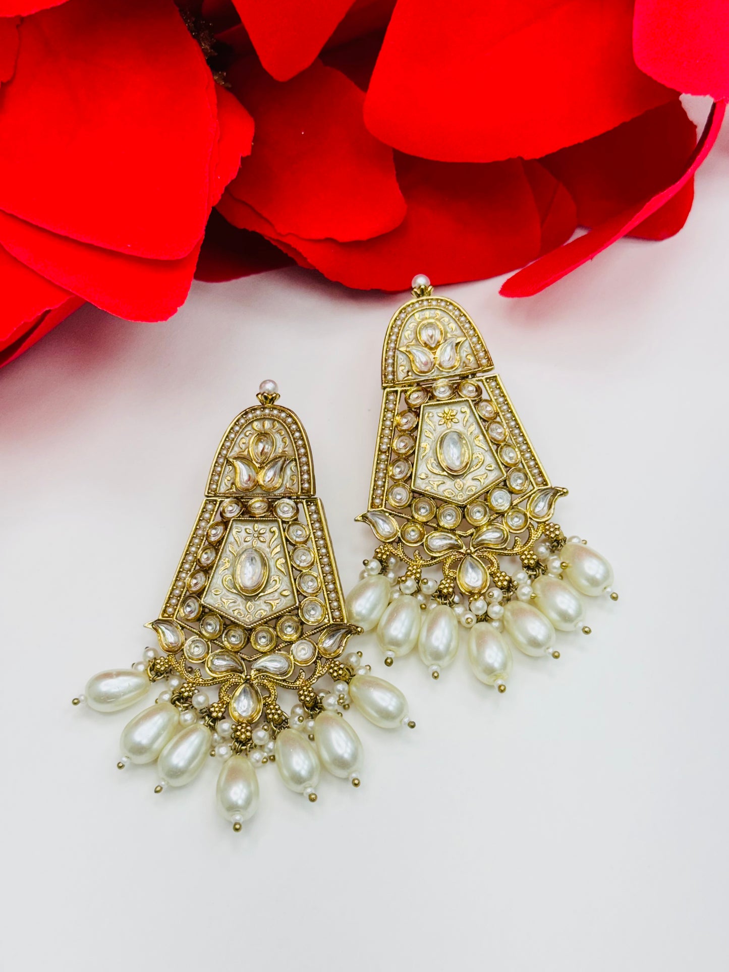 Kundan and Meenakari Earrings