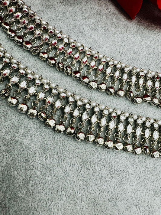 Kundan Anklets Online - Creative Jewels