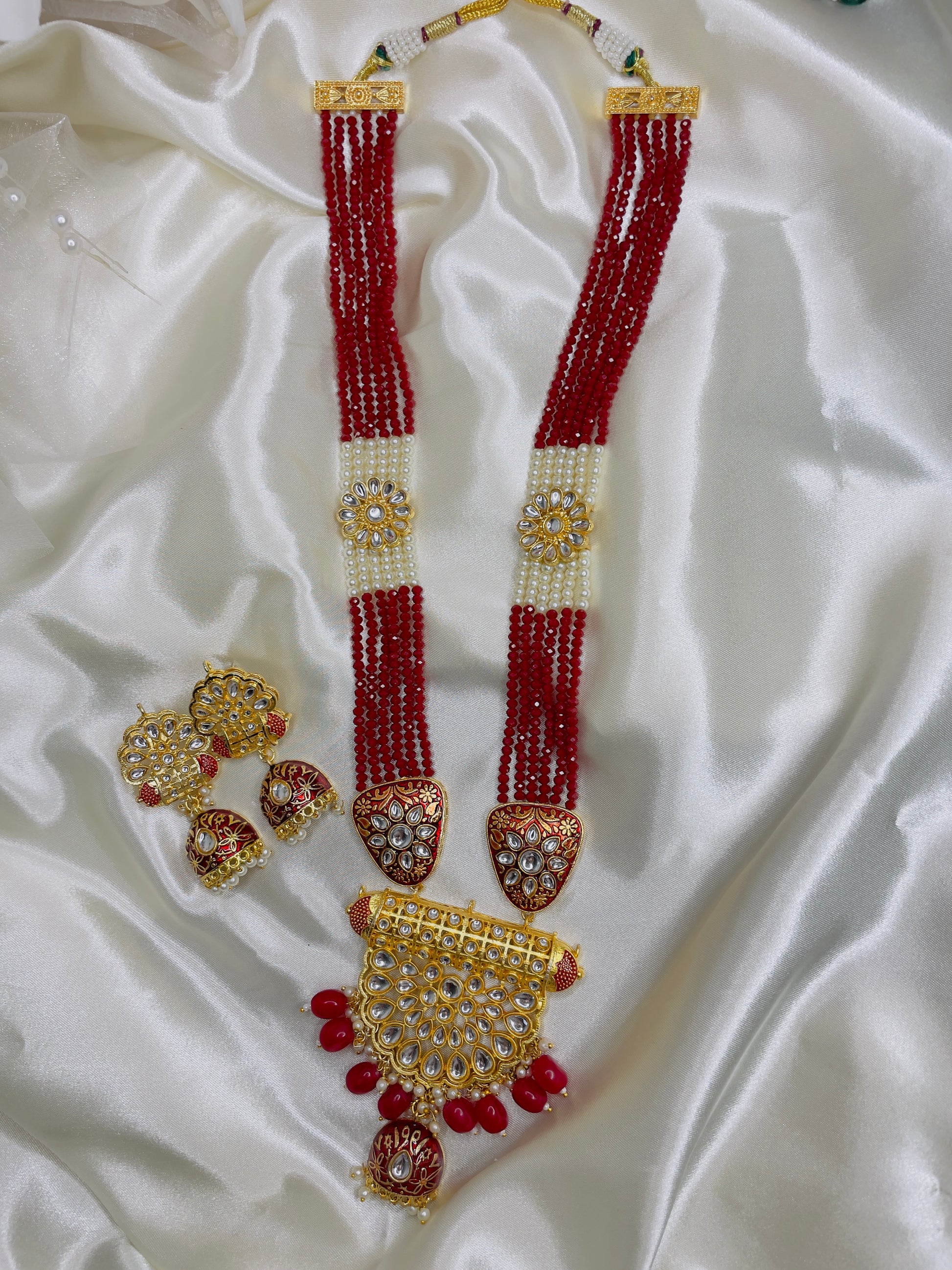 Stylish Kundan Long Necklace Set