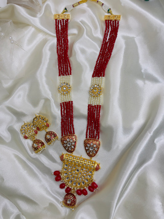 Stylish Kundan Long Necklace Set