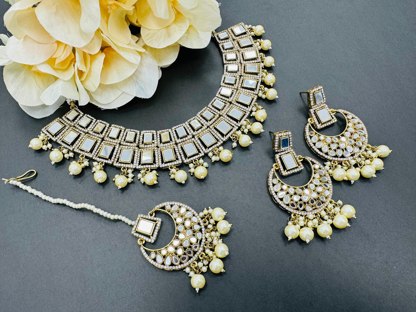 Bridal Jewellery Set | Mirror Necklace Set | Creative Jewels