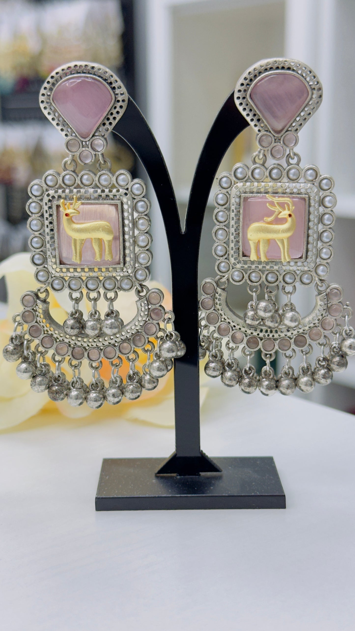 Oxidized Ghungroo Earrings