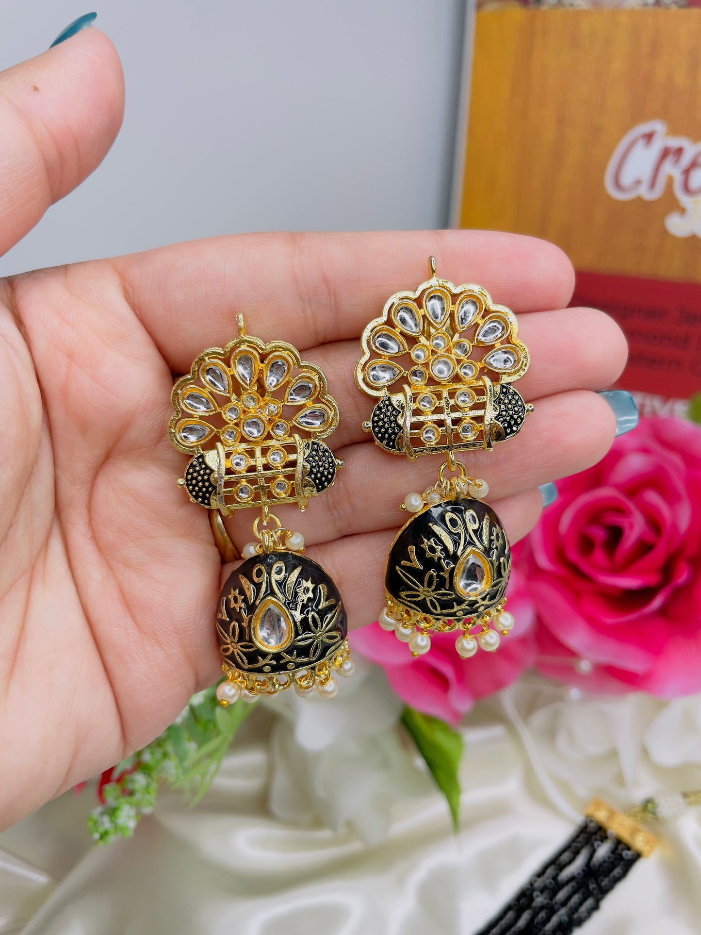 Stylish Kundan Long Necklace Set