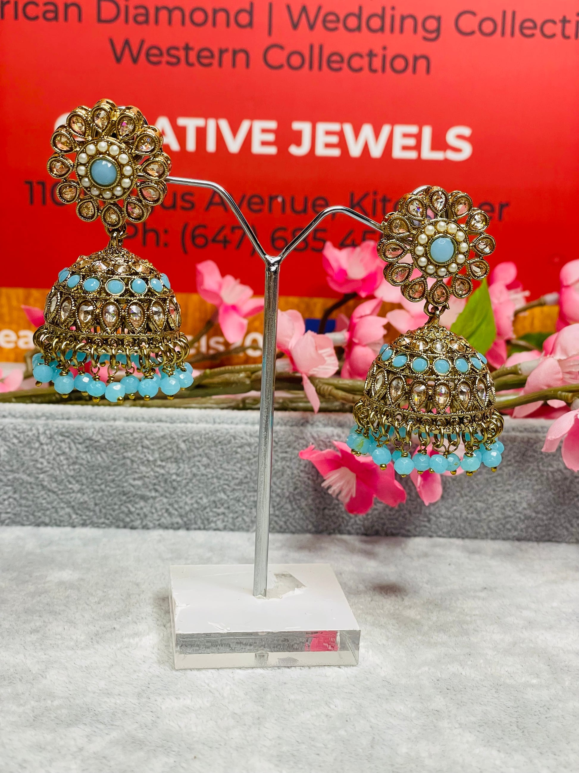 Jhumki tikka set, Indian Jewellery in Canada, Indian Jewelry near me, Indian Jewellery store, Polki Set