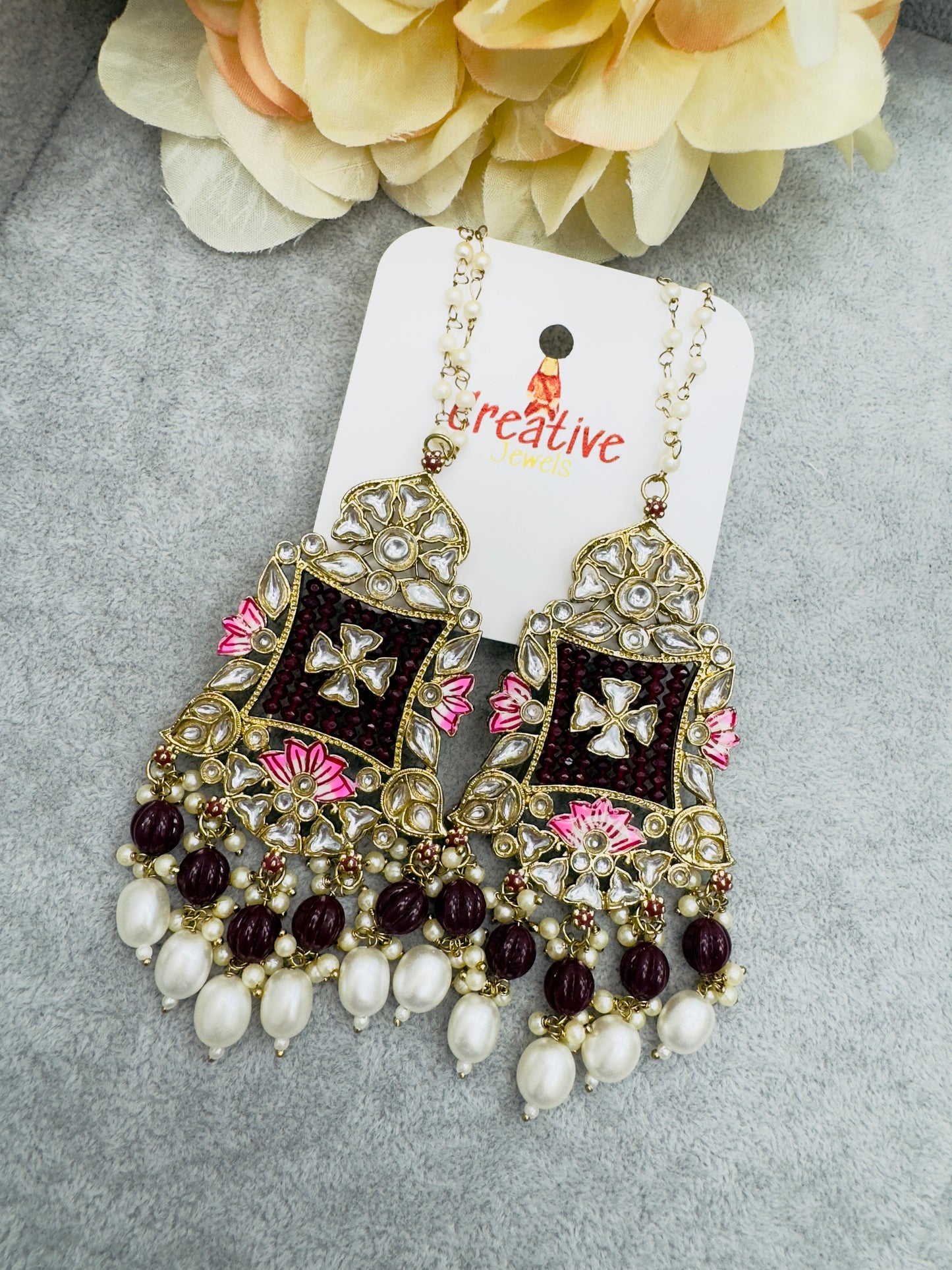 Regal Kundan & Meena Sahare Earrings: Royal Radiance