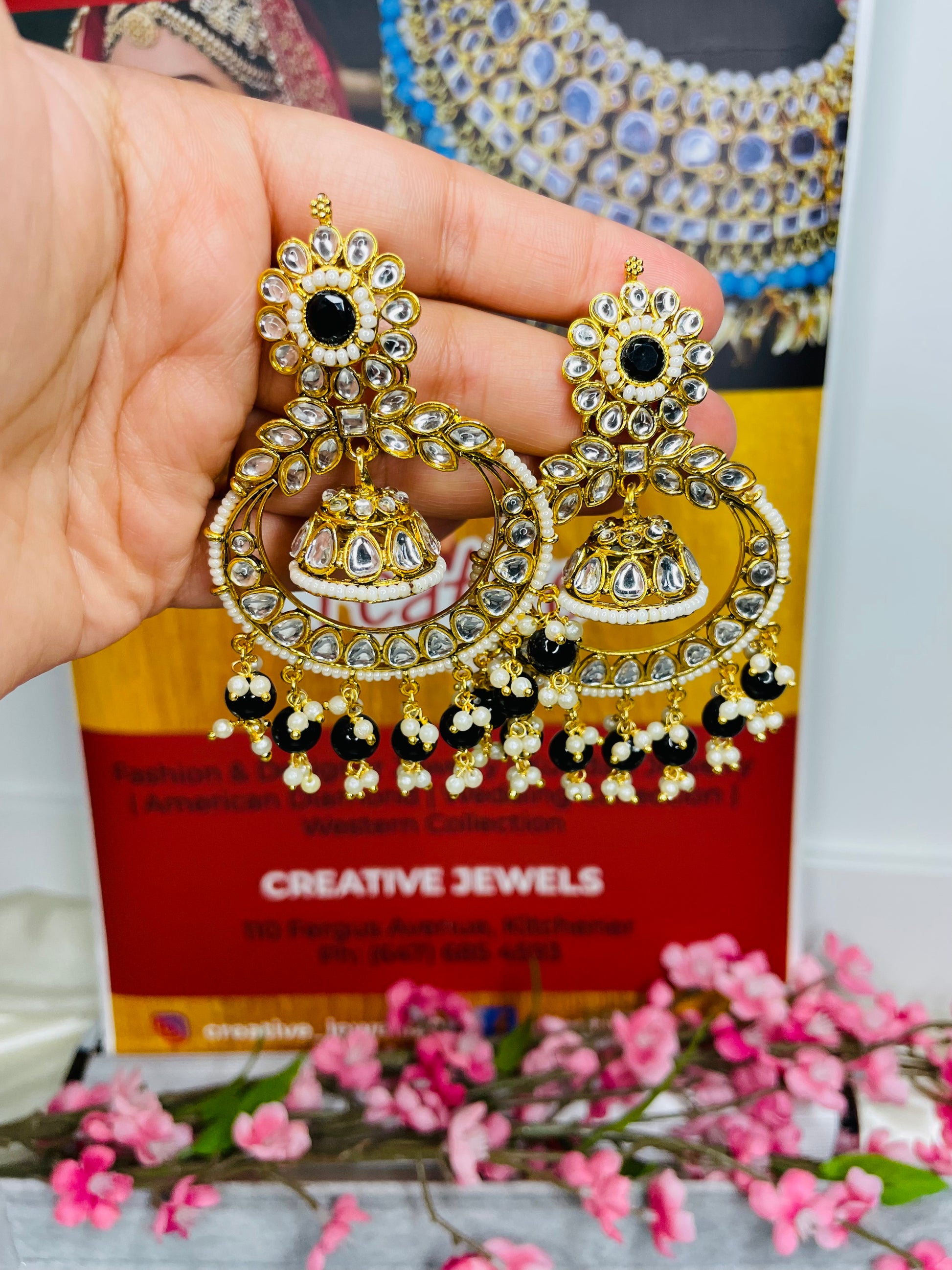  Kundan Jhumka with Sahare