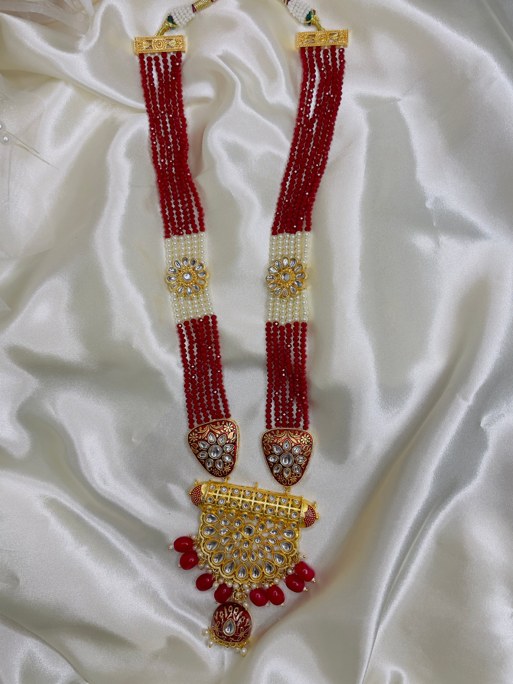 Stylish Kundan Long Necklace Set