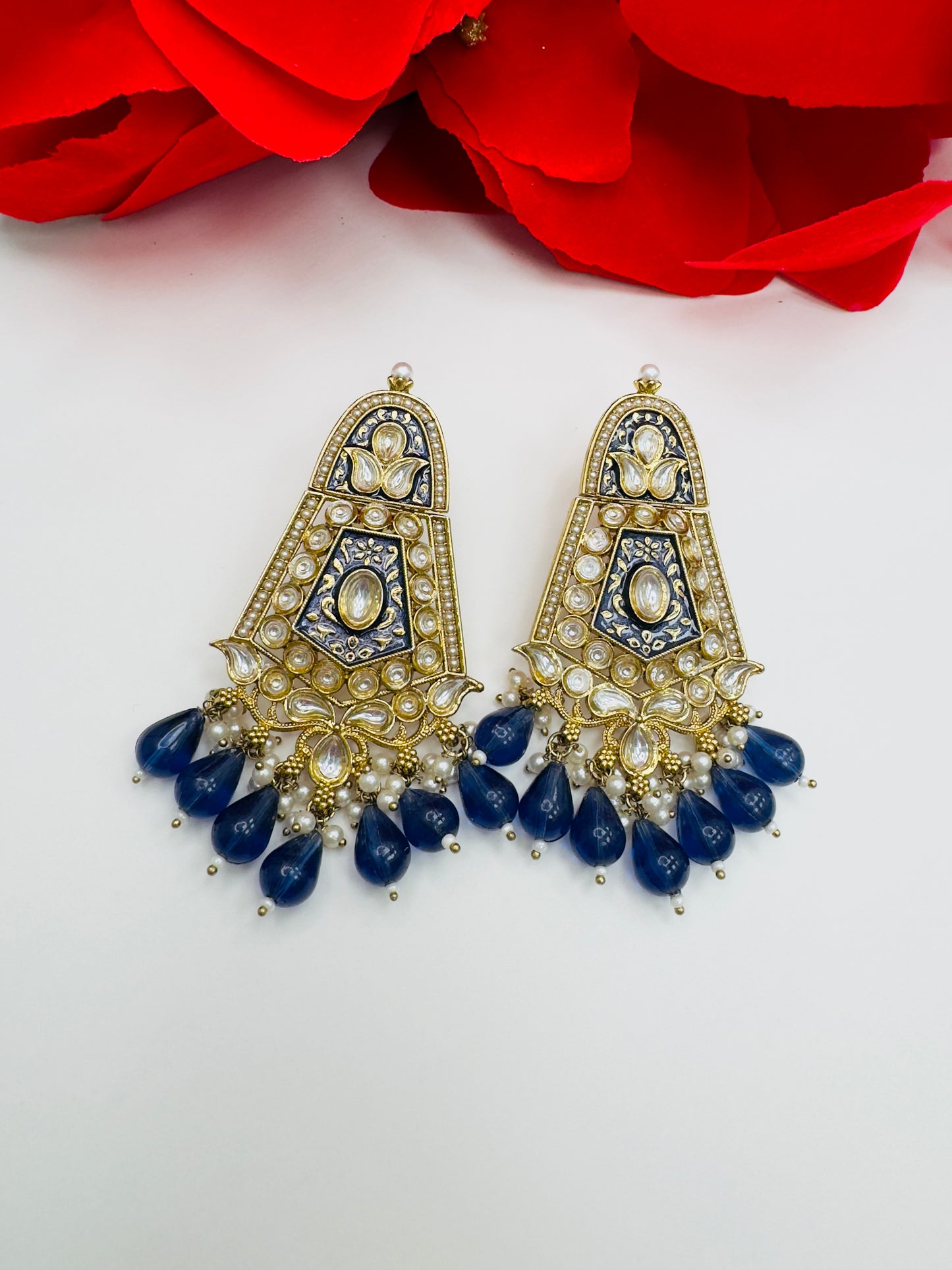 Kundan and Meenakari Earrings