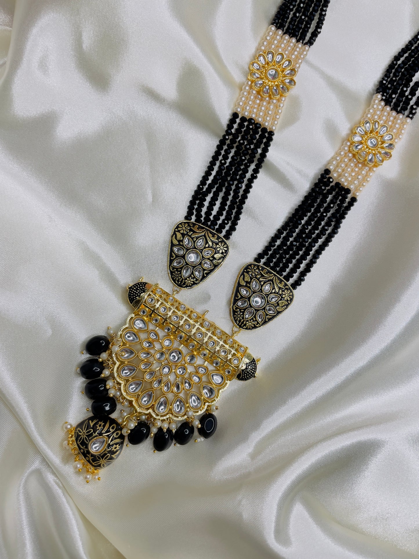 Stylish Kundan Long Necklace Set