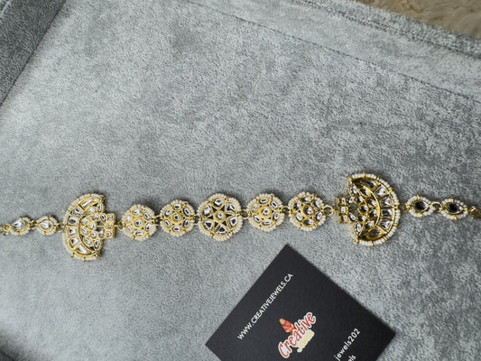 Elegant Kundan and Pearl Sheeshphool Necklace by Creative Jewels