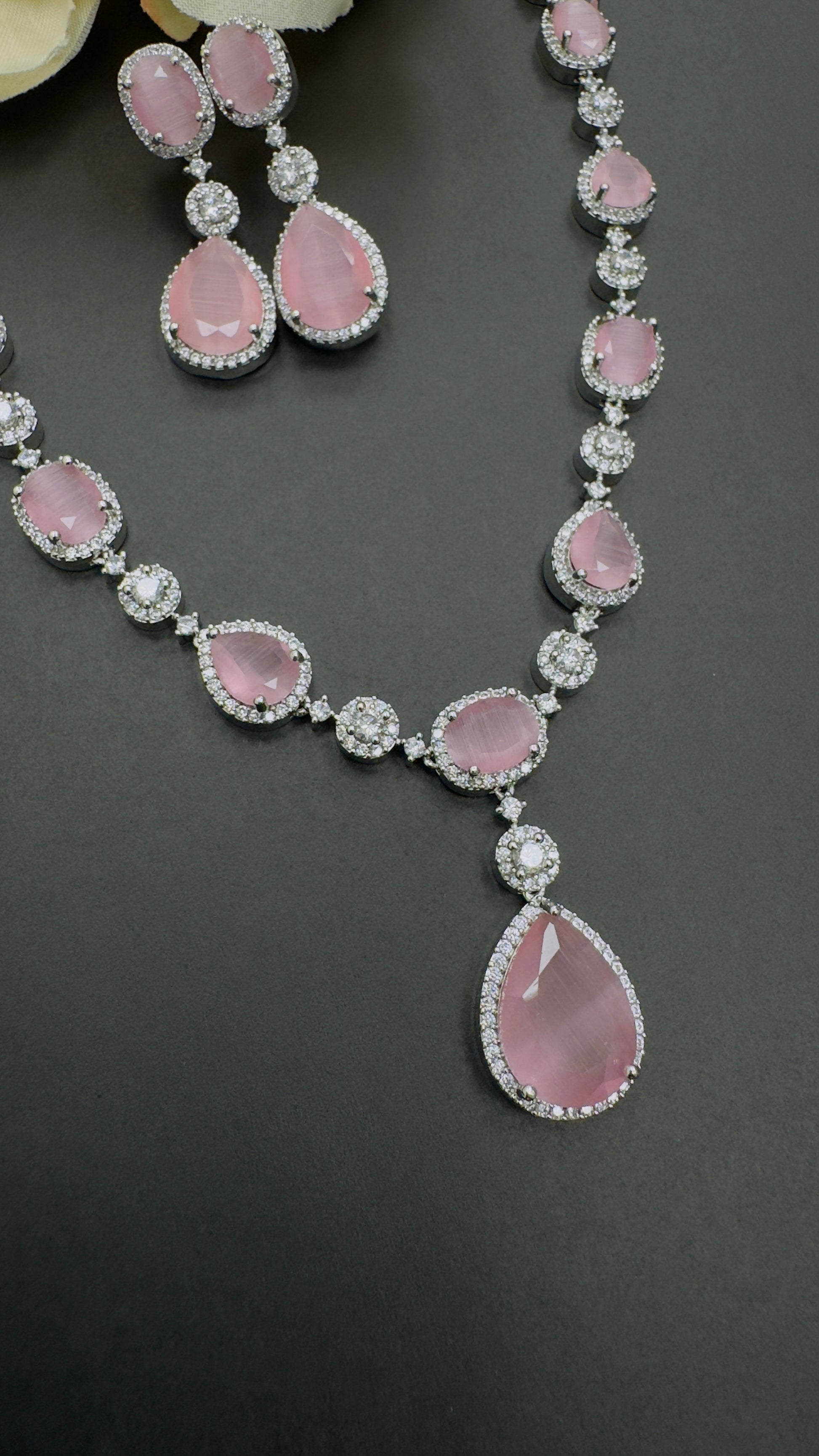 Sparkling Elegance : AD Necklace Set | Creative Jewels