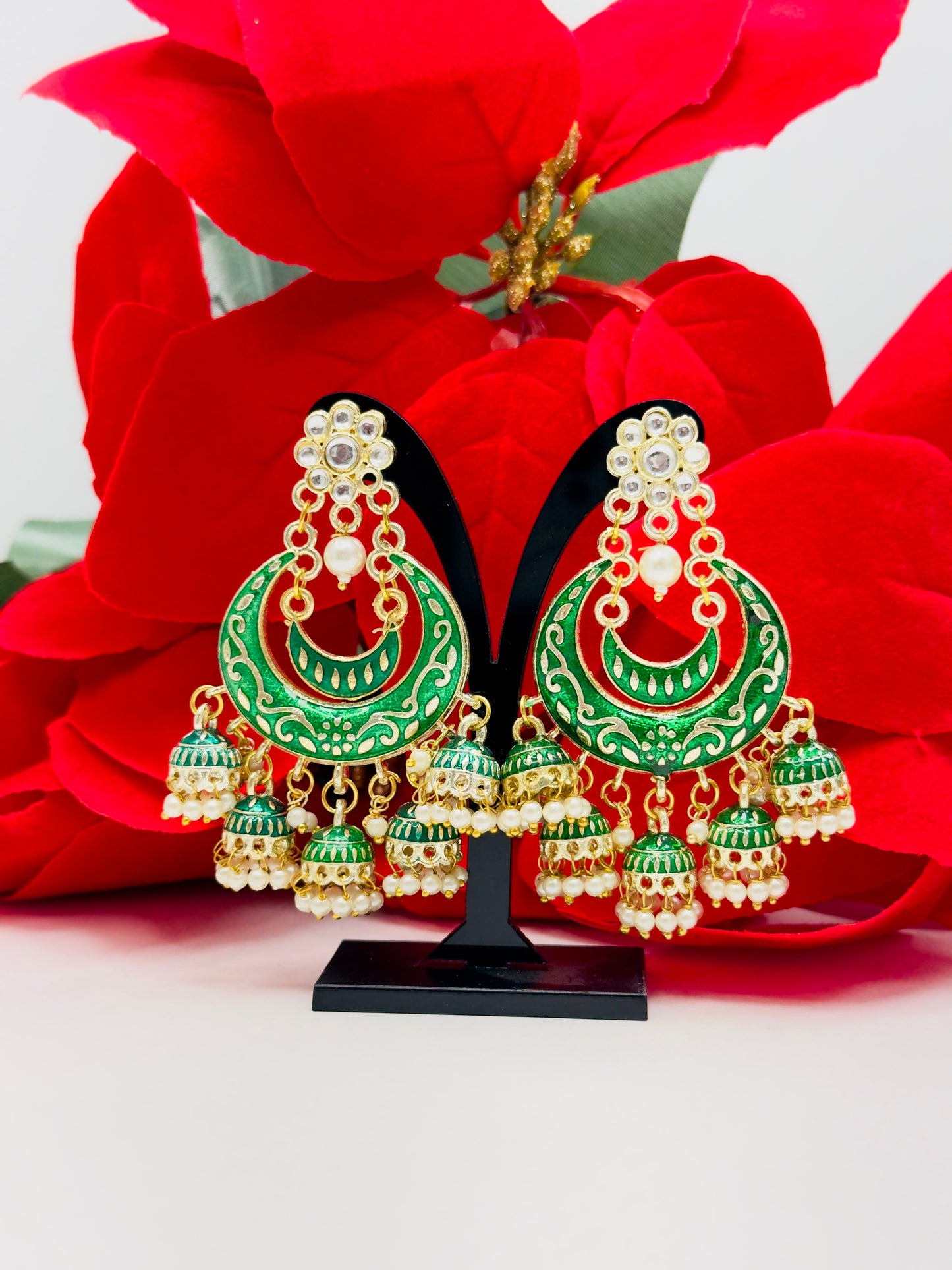 Stunning Meenakari Chandbaalis | Jhumki Earring Set | Creative Jewels