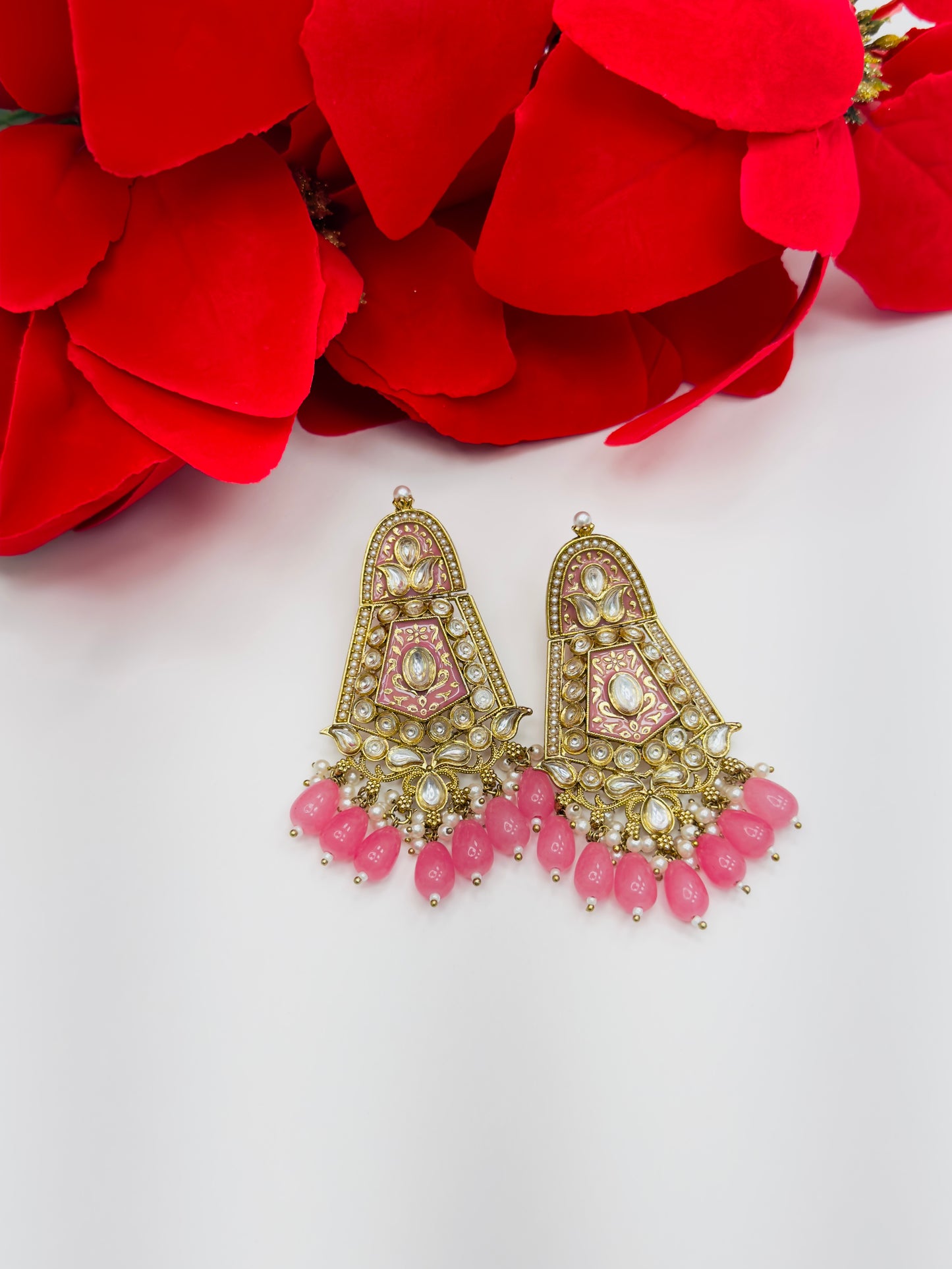 Kundan and Meenakari Earrings