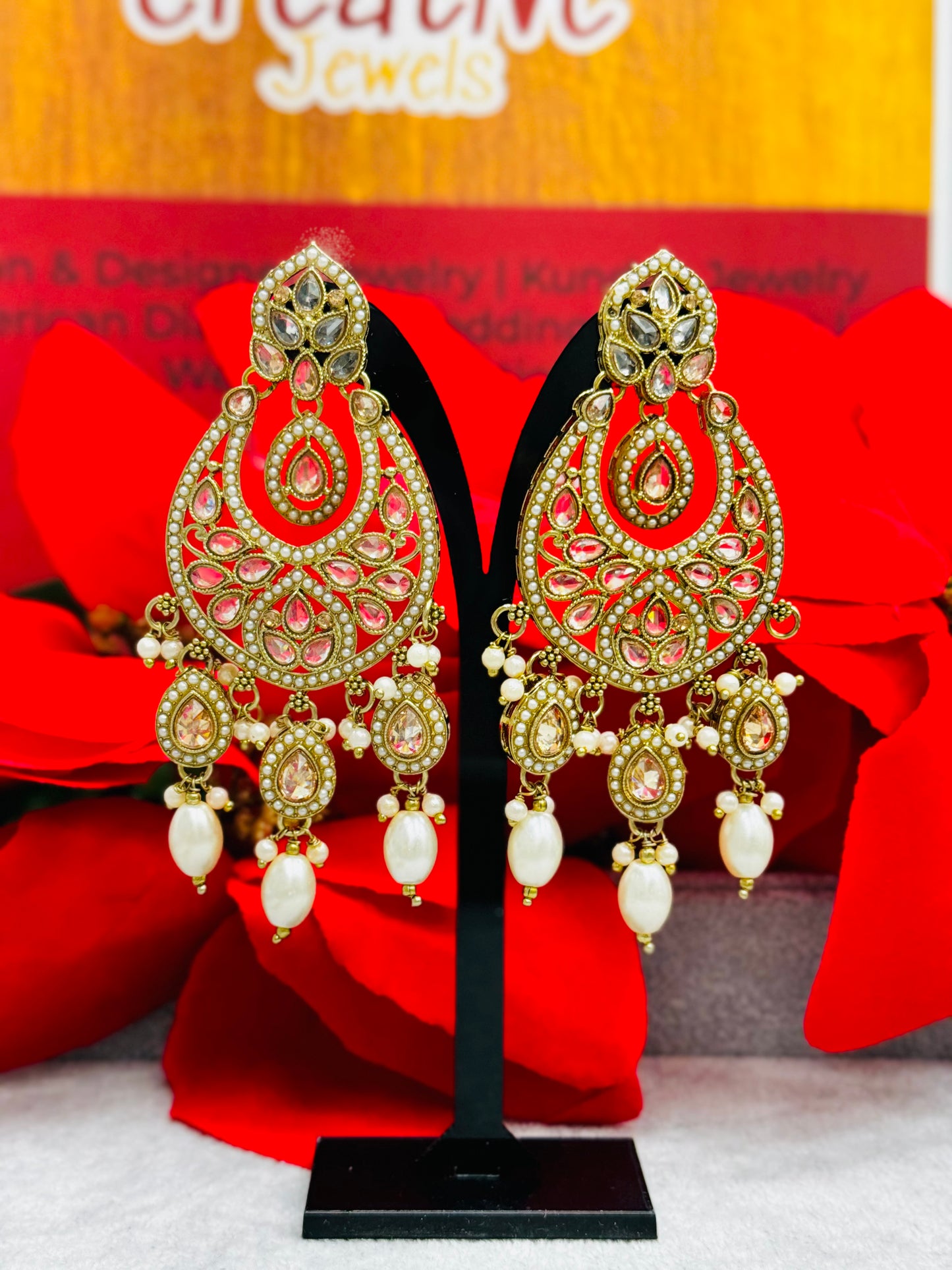 Polki Set | Indian Jewellery Necklace and Earring Set | Creative Jewels