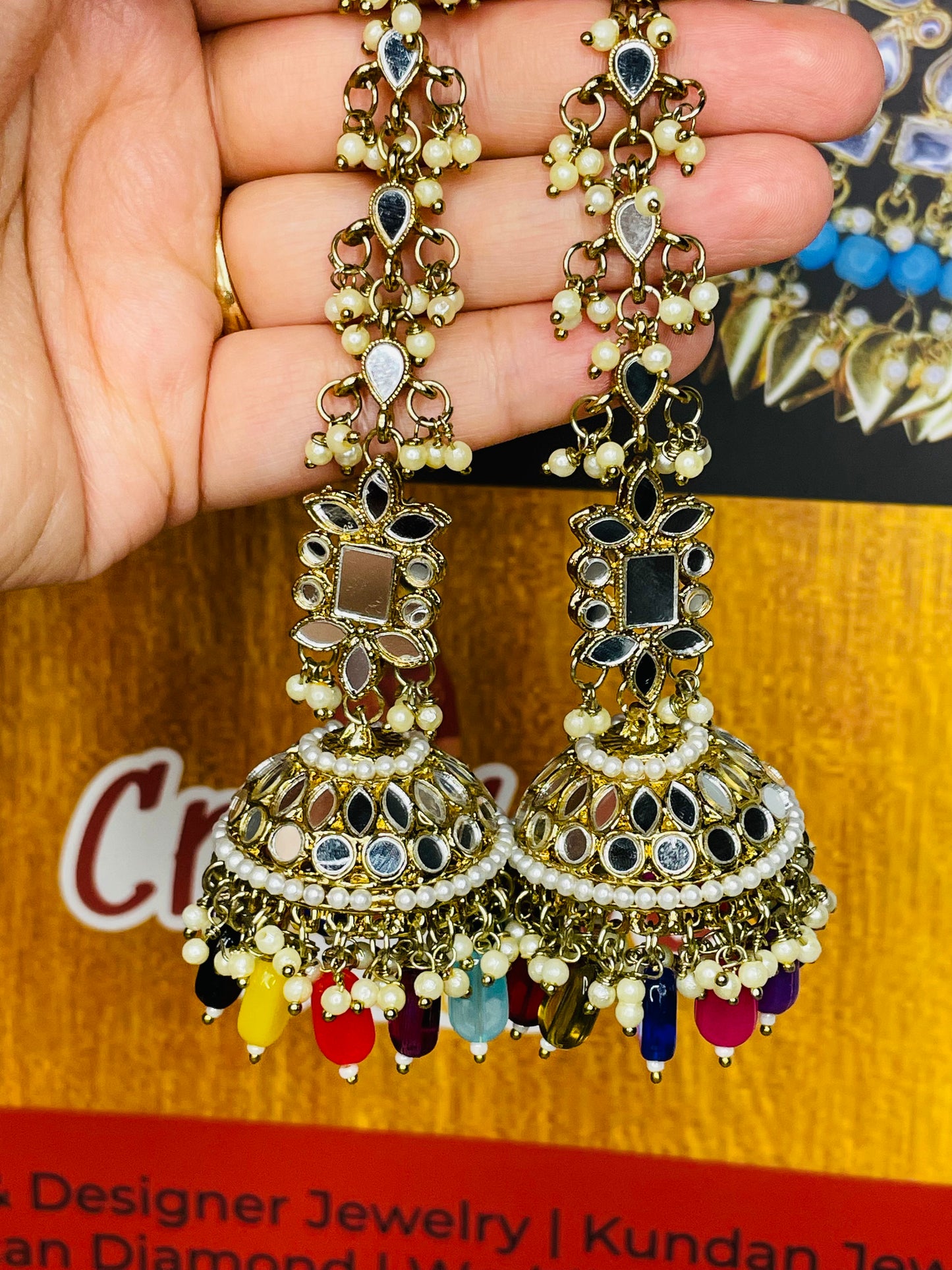 Mirror Jhumkas with Sahare: Elevate Your Look with Creative Jewels