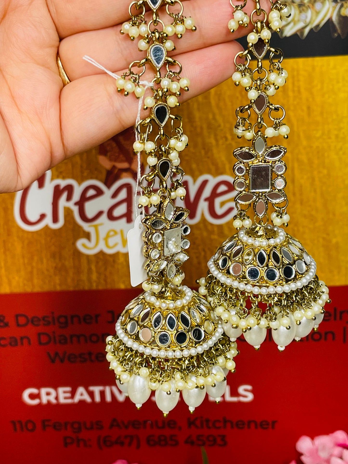 Mirror Jhumkas with Sahare: Elevate Your Look with Creative Jewels