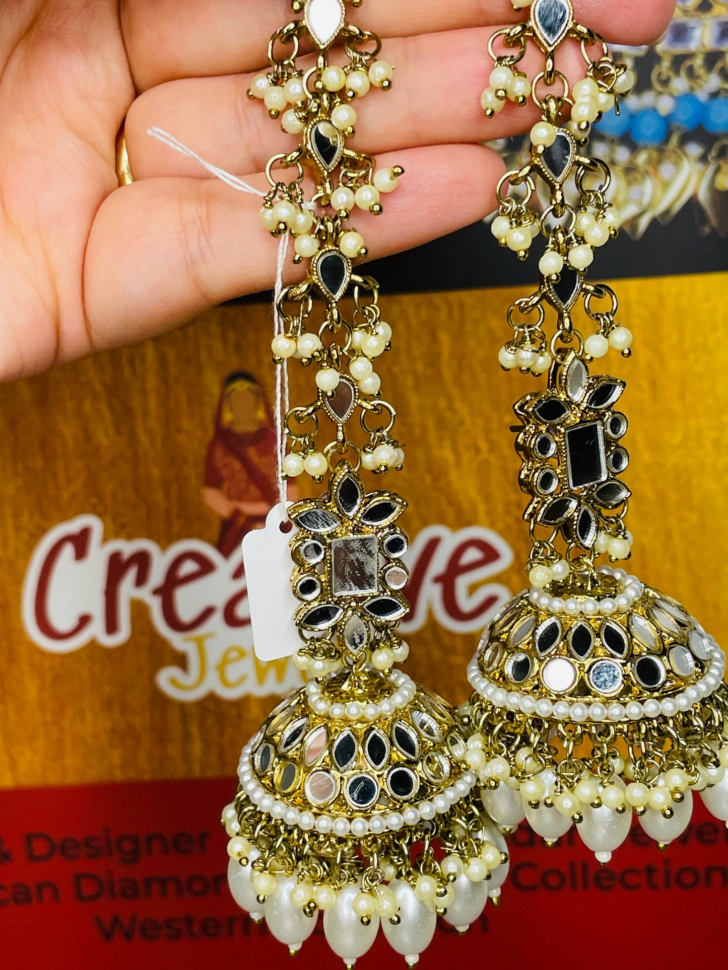 Mirror Jhumkas with Sahare: Elevate Your Look with Creative Jewels