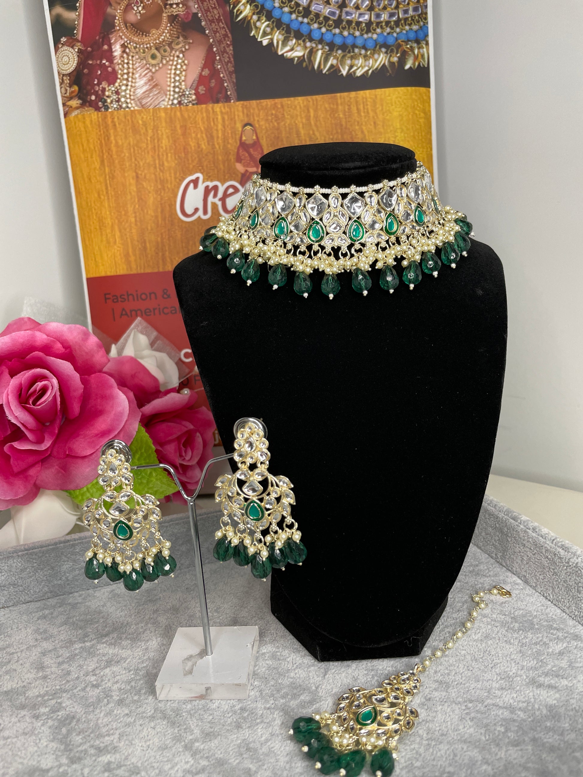 Trendy Dabbi Kundan Necklace Set - Creative Jewels