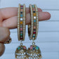 Creative Jewels Mirror Kada’s with Jhumki Earrings