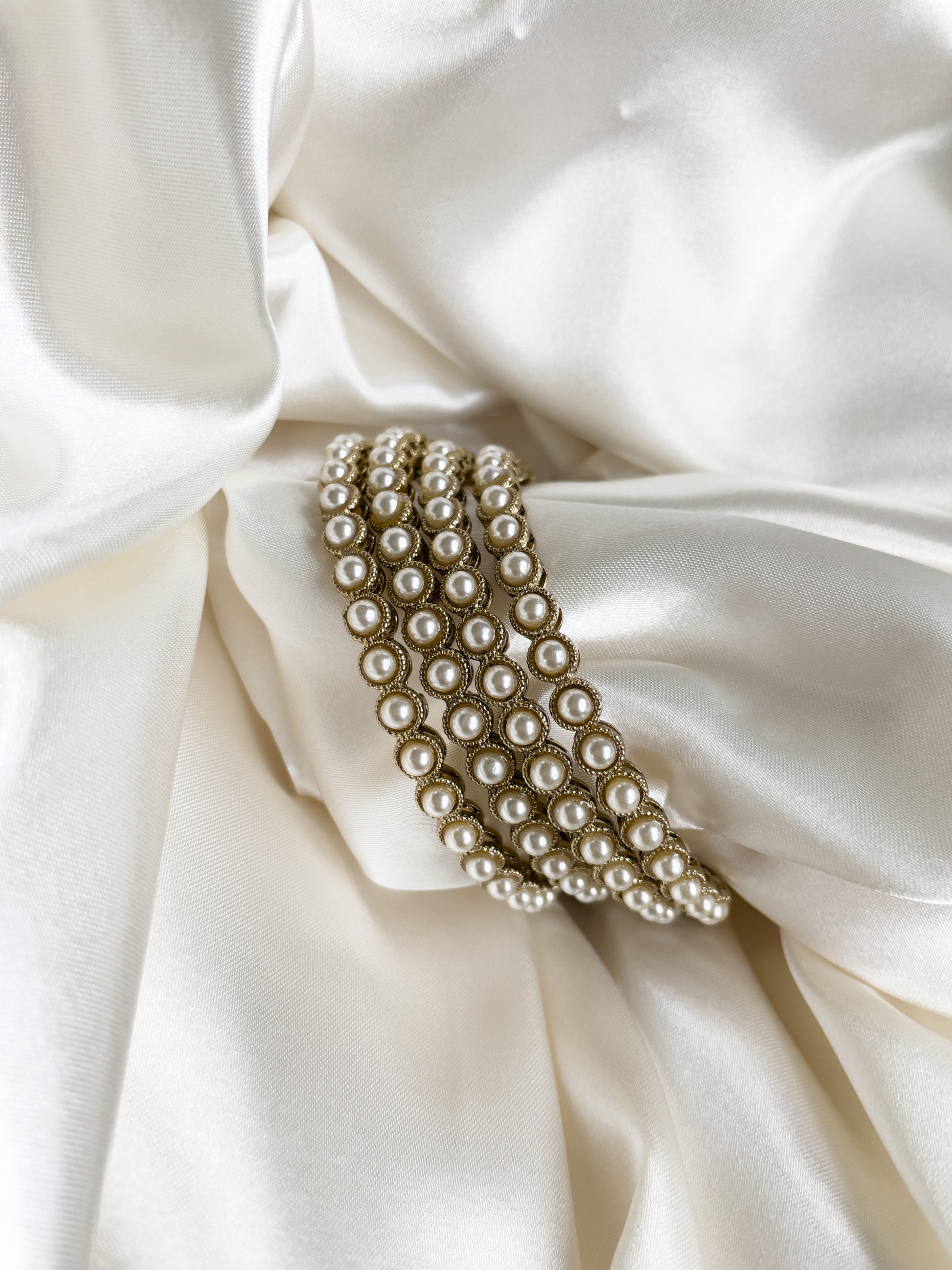 Vintage-Inspired Pearl Kada’s with Antique Polish - Creative Jewels