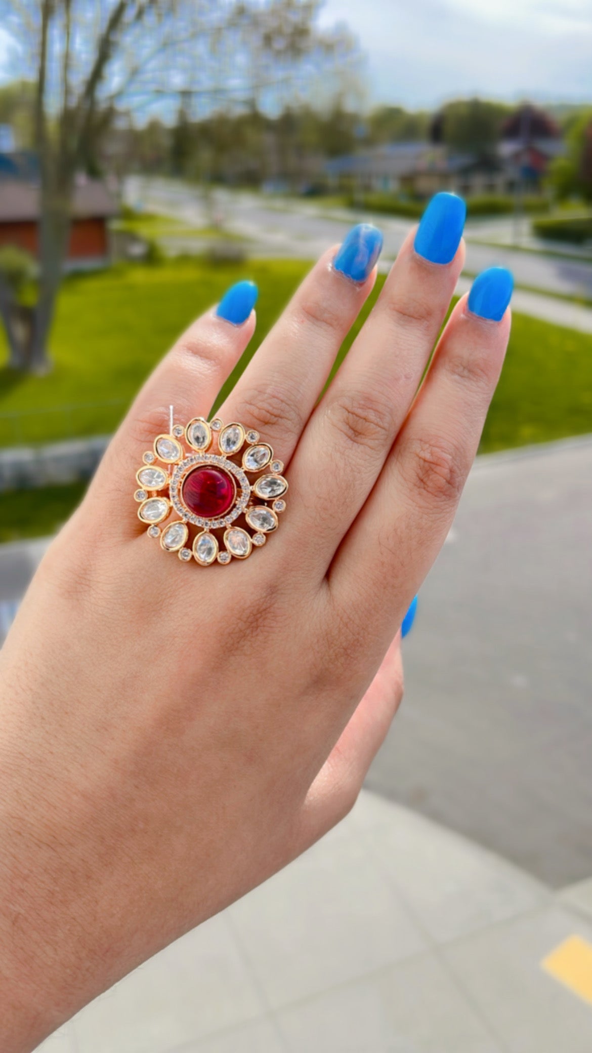 Stunning Tayani Kundan Ring | Shop Rings Online | Creative Jewels