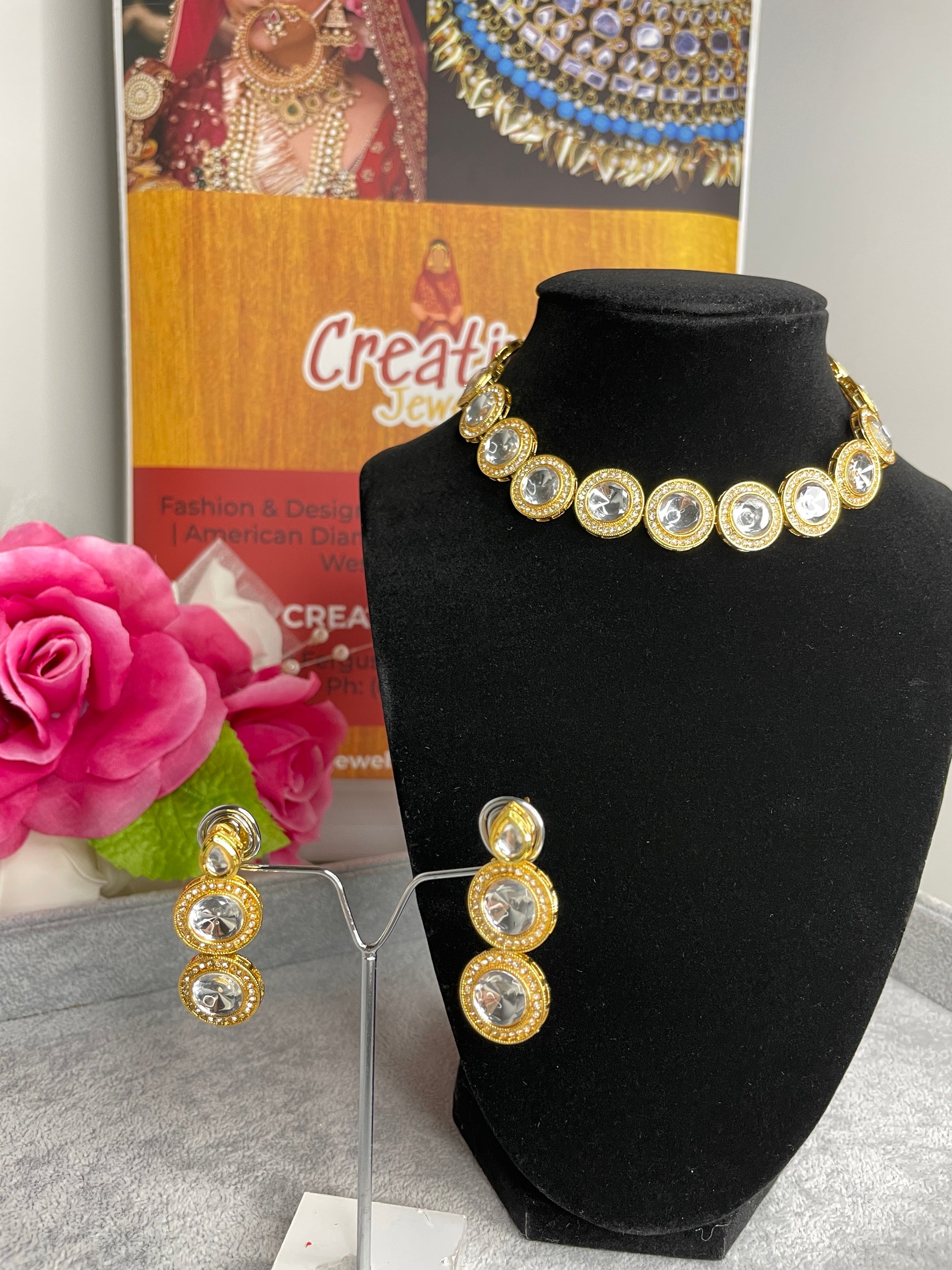 Designer Polki Necklace Set | Shine Bright with Creative Jewels