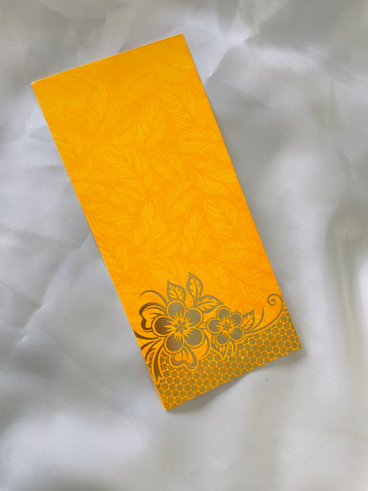 Printed Yellow Pouch - Vibrant yellow pouch with eye-catching print by Creative Jewels