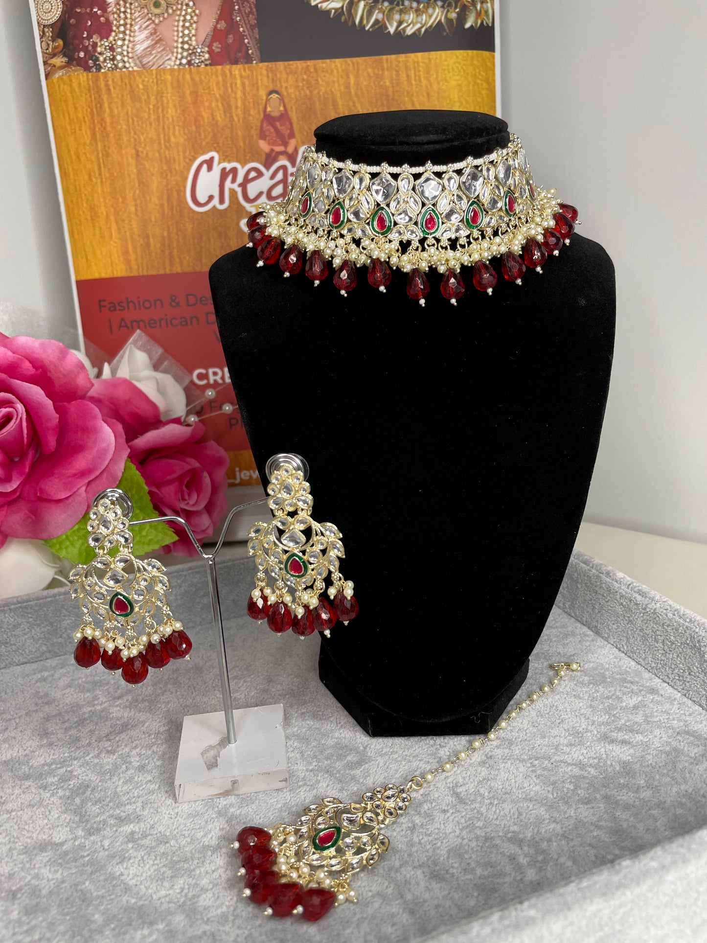 Trendy Dabbi Kundan Necklace Set - Creative Jewels